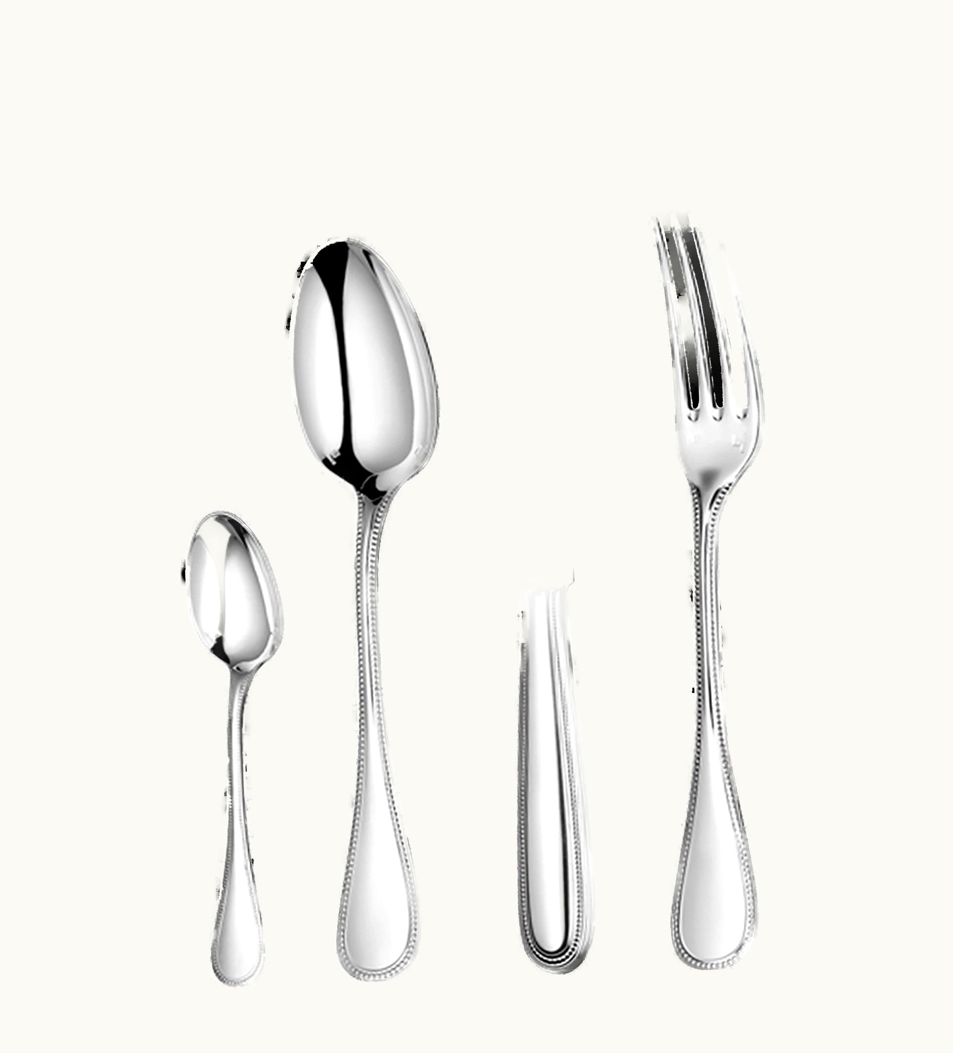 Christofle Christofle 110-Piece Silver-Plated Flatware Set With Chest Perles