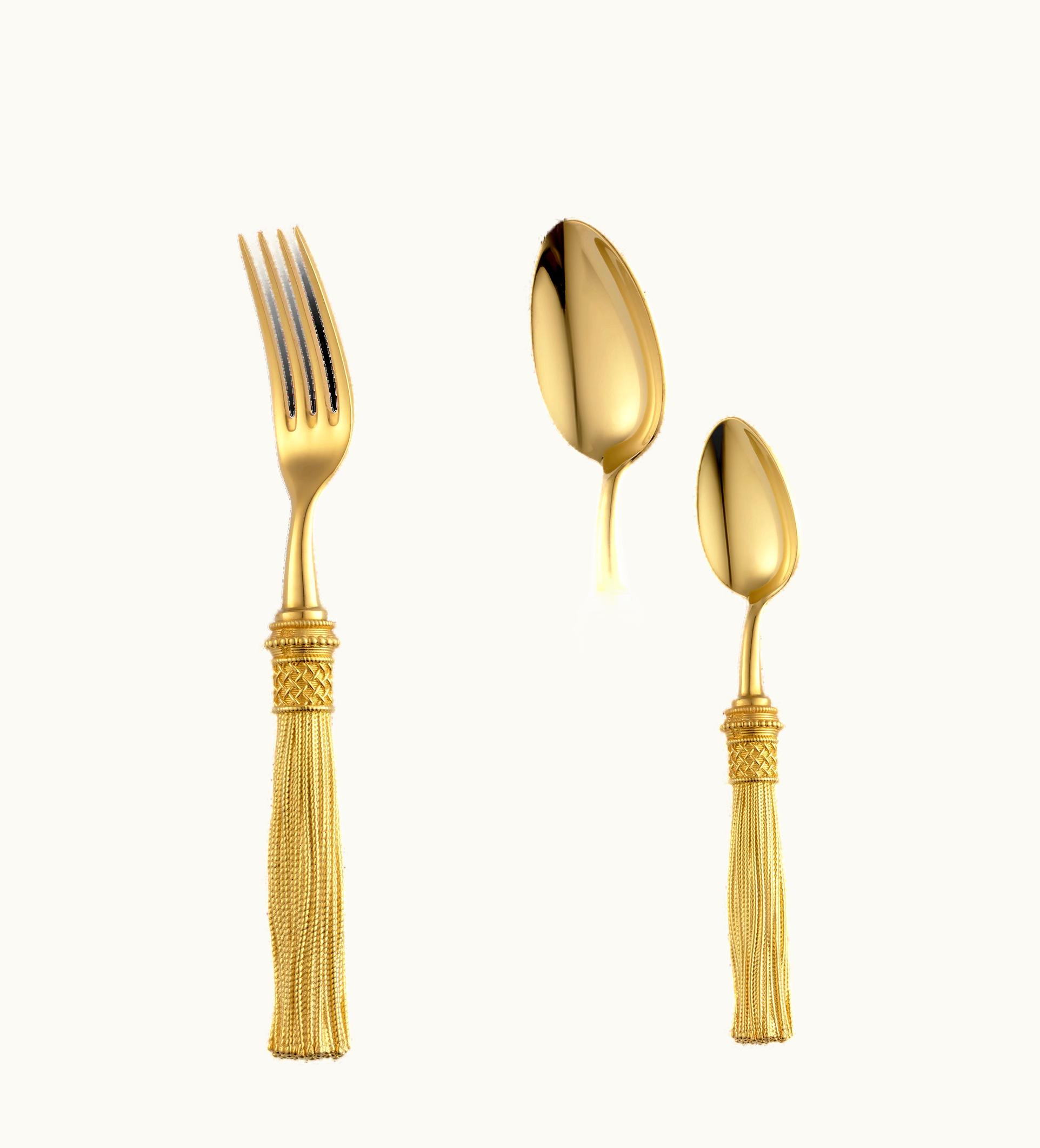 Christofle Christofle 4-piece Silver-plated Gilded Individual Place Settings Pompon
