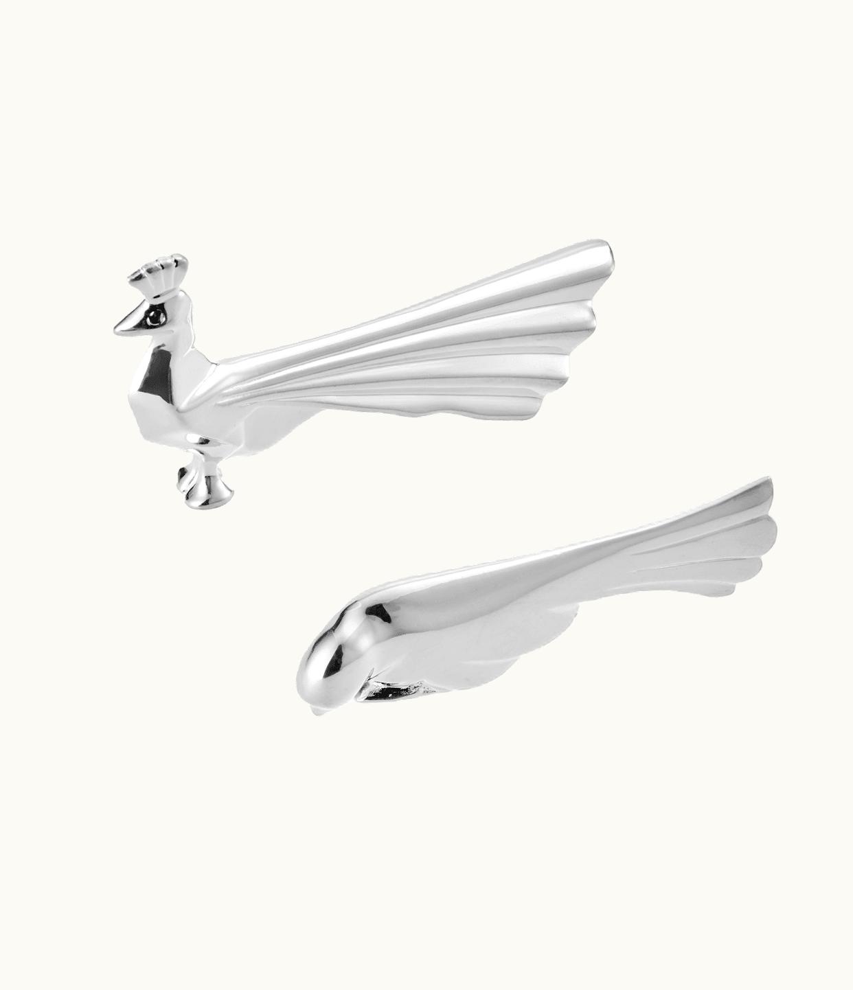 Christofle Christofle Silver-plated Set Of 2 Knife Rests Peacock And Dove Gallia