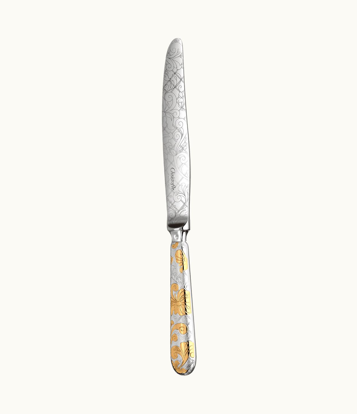 Christofle Christofle Partially Gilded Silver Plated Dinner Knife Jardin d'Eden