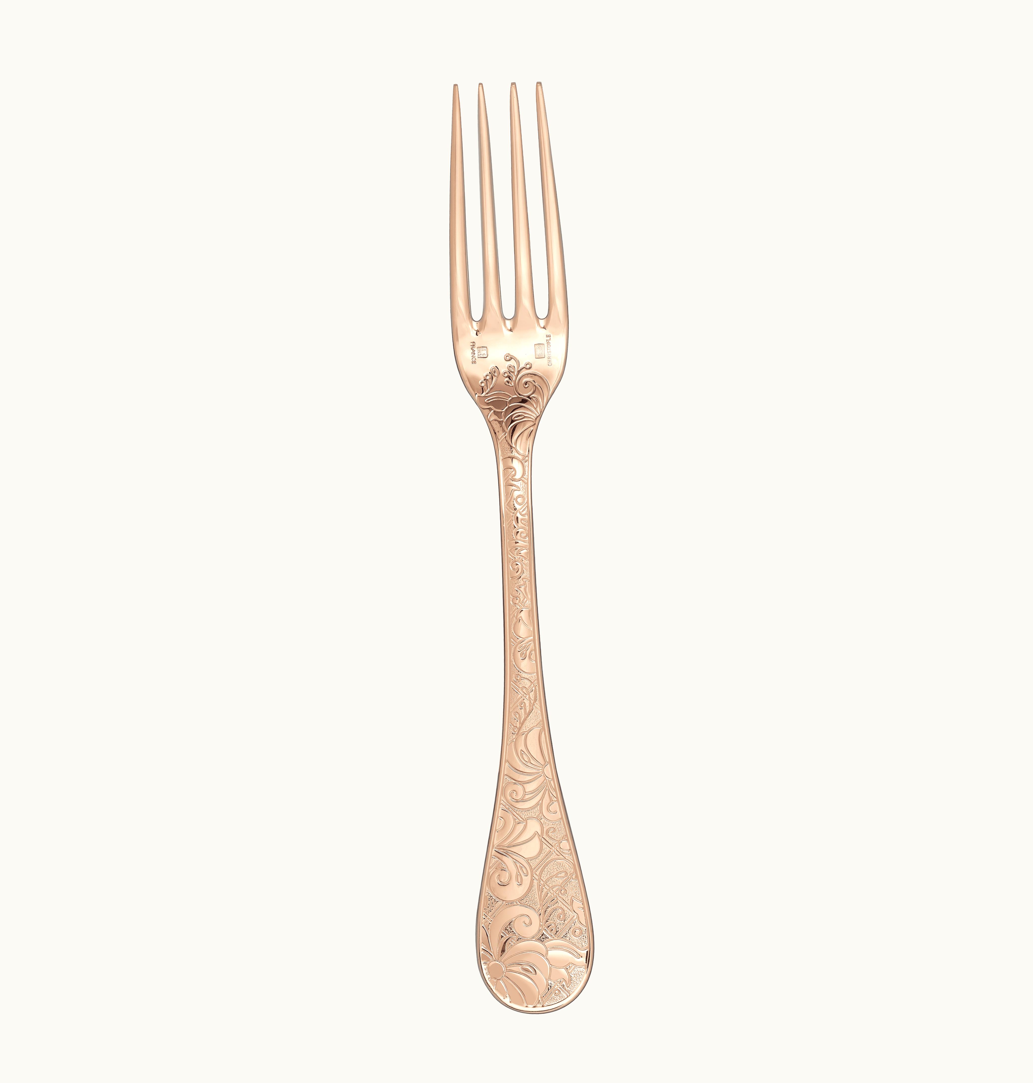 Christofle Christofle Gilded Silver Plated Dinner Fork - Pink Gold Jardin d'Eden