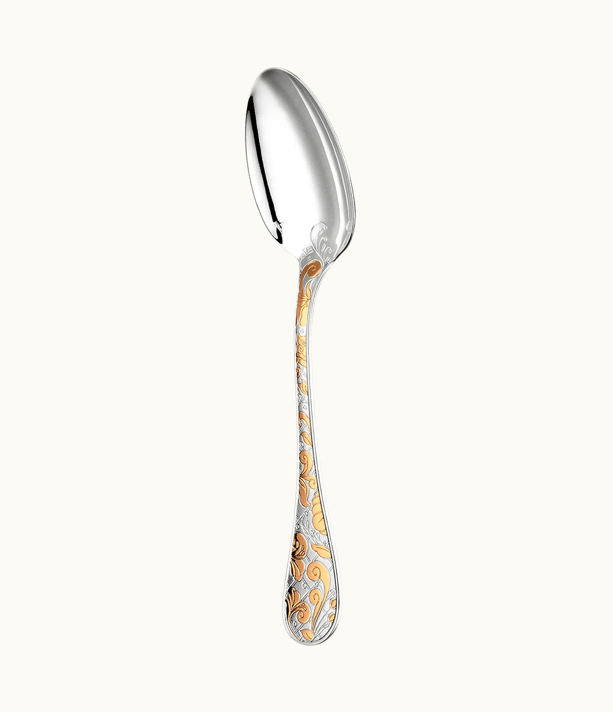 Christofle Christofle Partially Gilded Silver Plated Table Spoon Jardin d'Eden