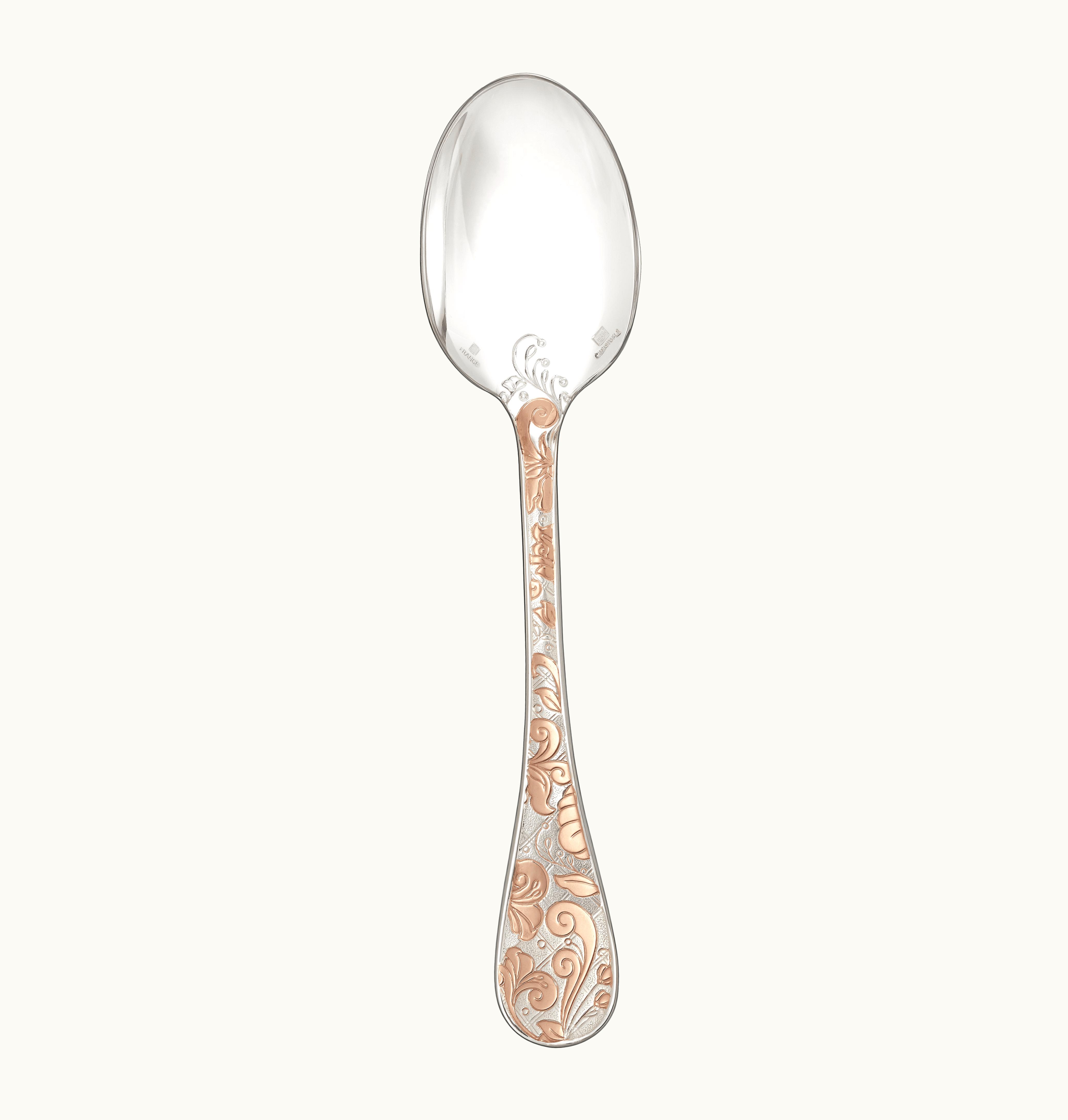 Christofle Christofle Partially Gilded Silver Plated Table Spoon - Pink Gold Jardin d'Eden