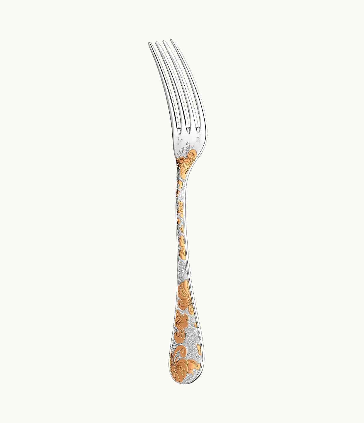 Christofle Christofle Partially Gilded Silver Plated Dinner Fork Jardin d'Eden