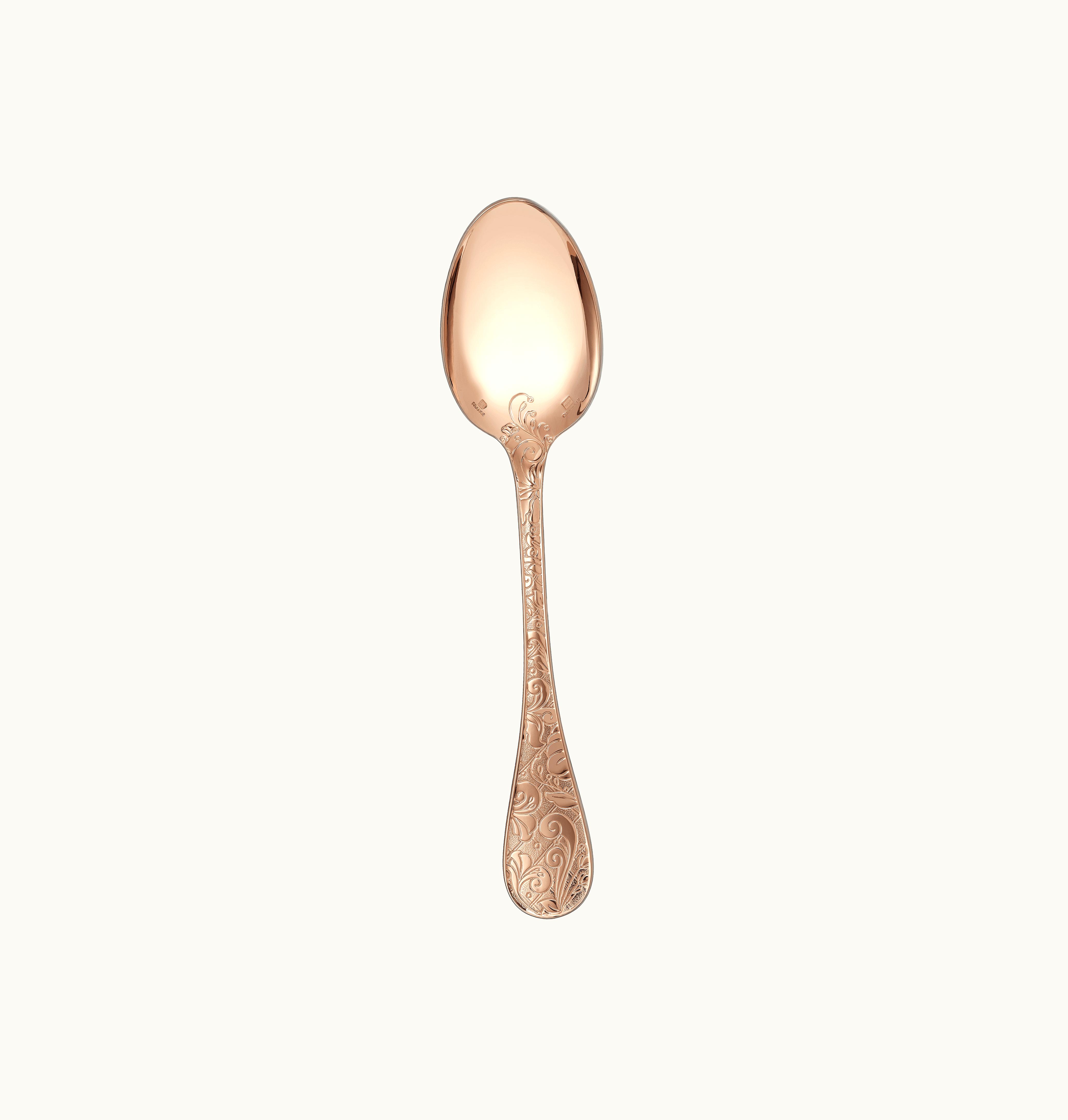 Christofle Christofle Gilded Silver Plated Dessert Spoon - Pink Gold Jardin d'Eden