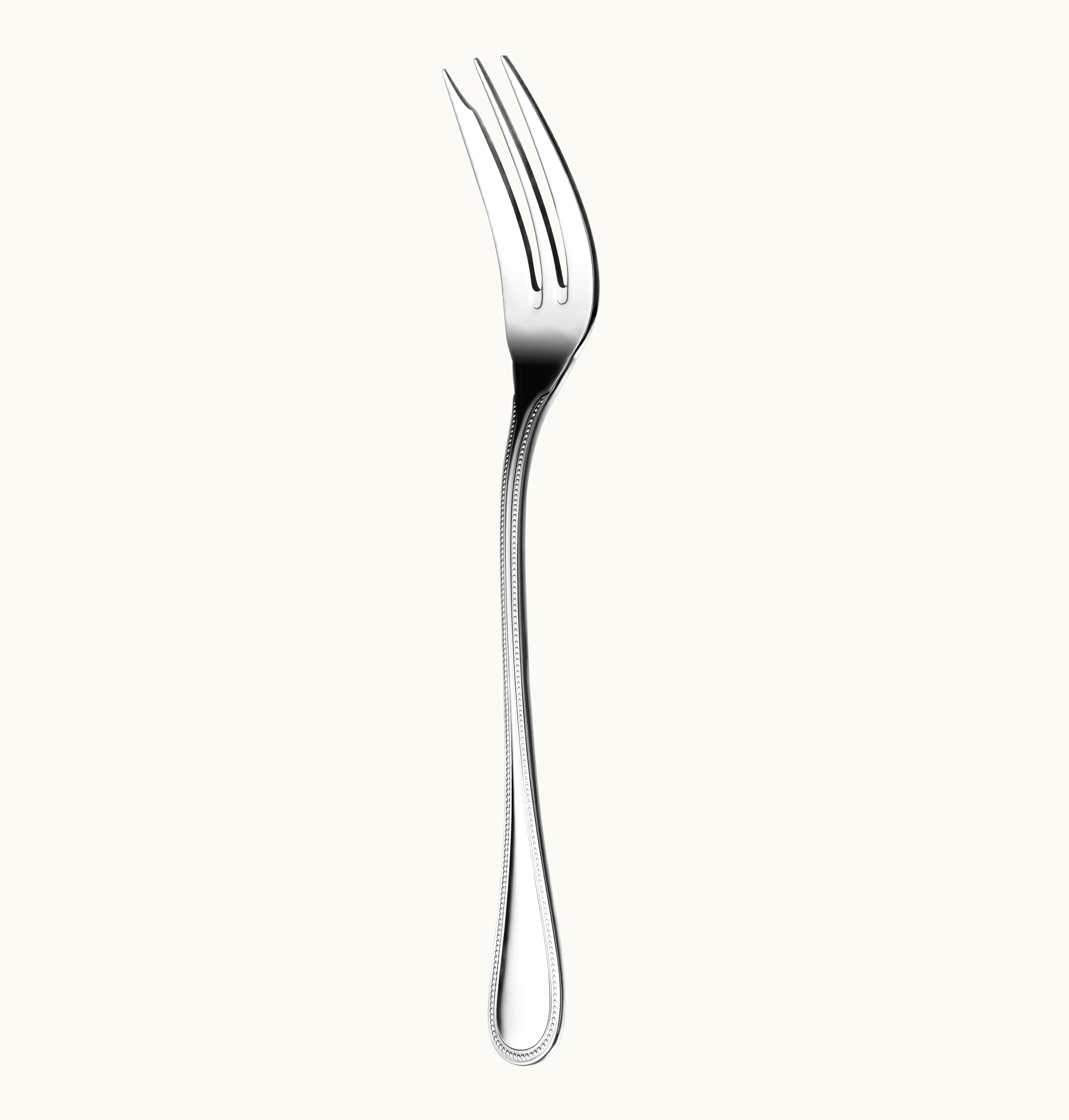 Christofle Christofle Stainless Steel Serving Fork Steel Perles