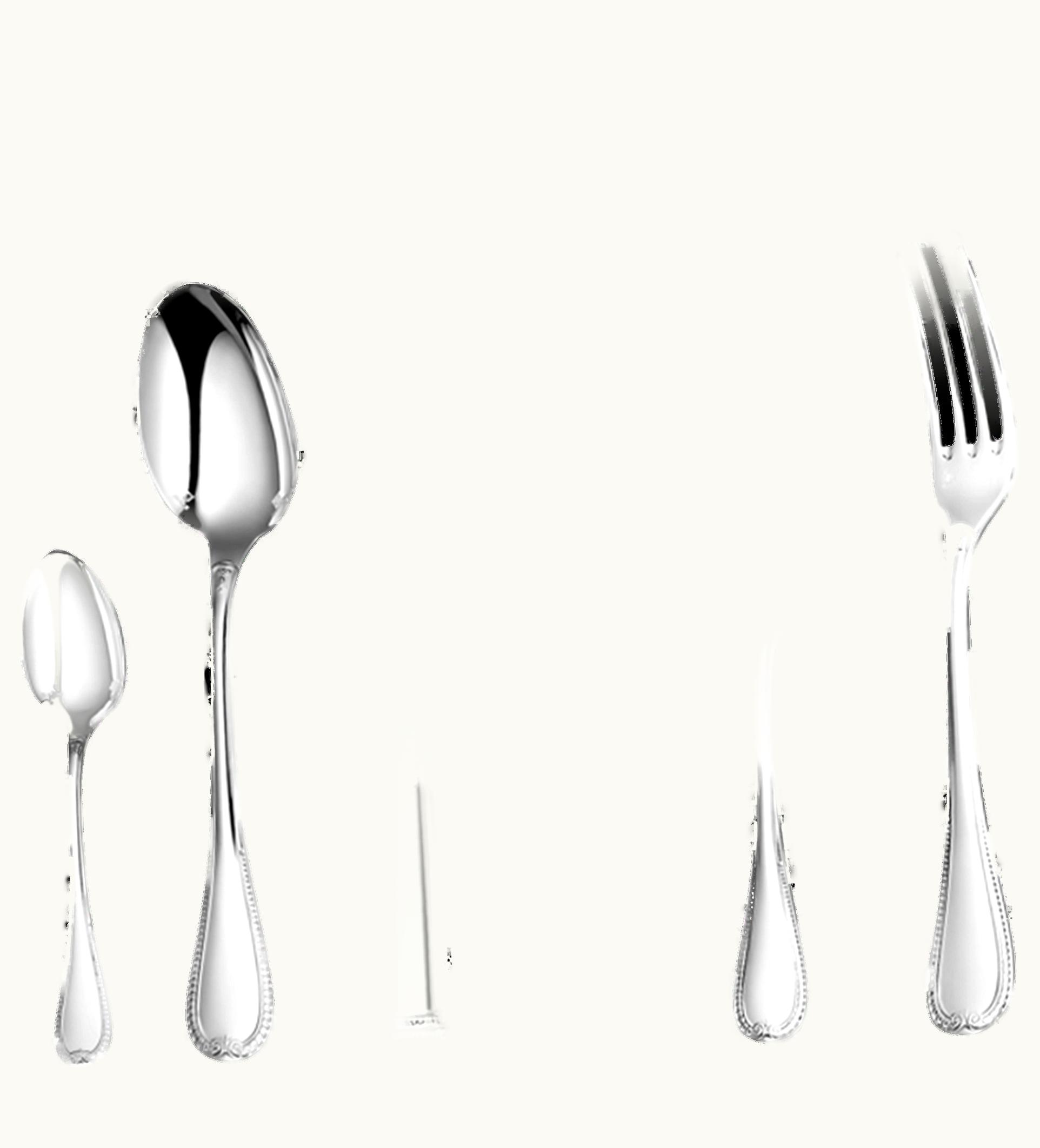 Christofle Christofle 36 Pieces Sterling Silver Flatware Set For 6 People With Free Chest Malmaison