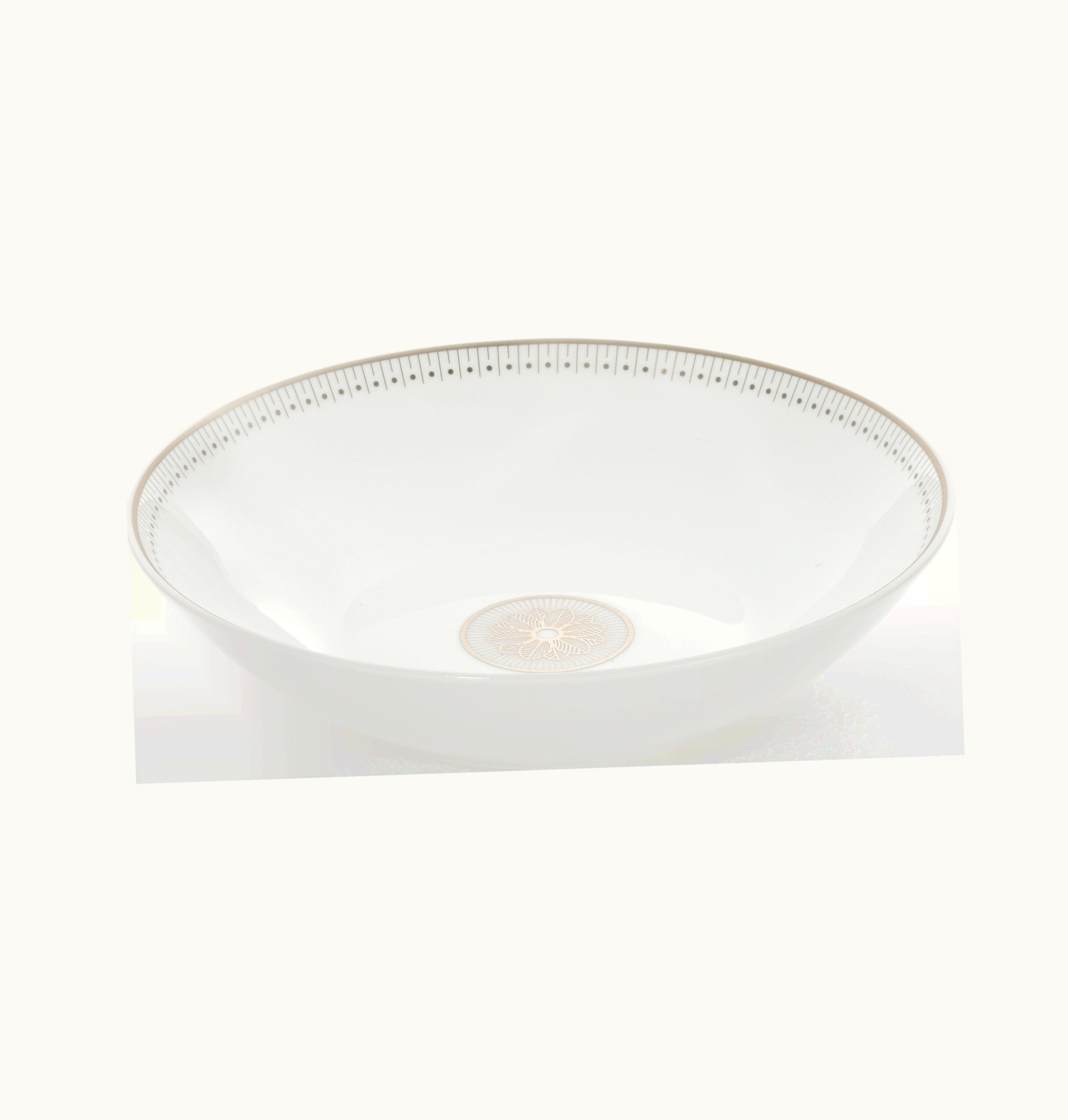 Christofle Christofle Porcelain Soup Cereal Bowl Platinum Finish Malmaison Impériale