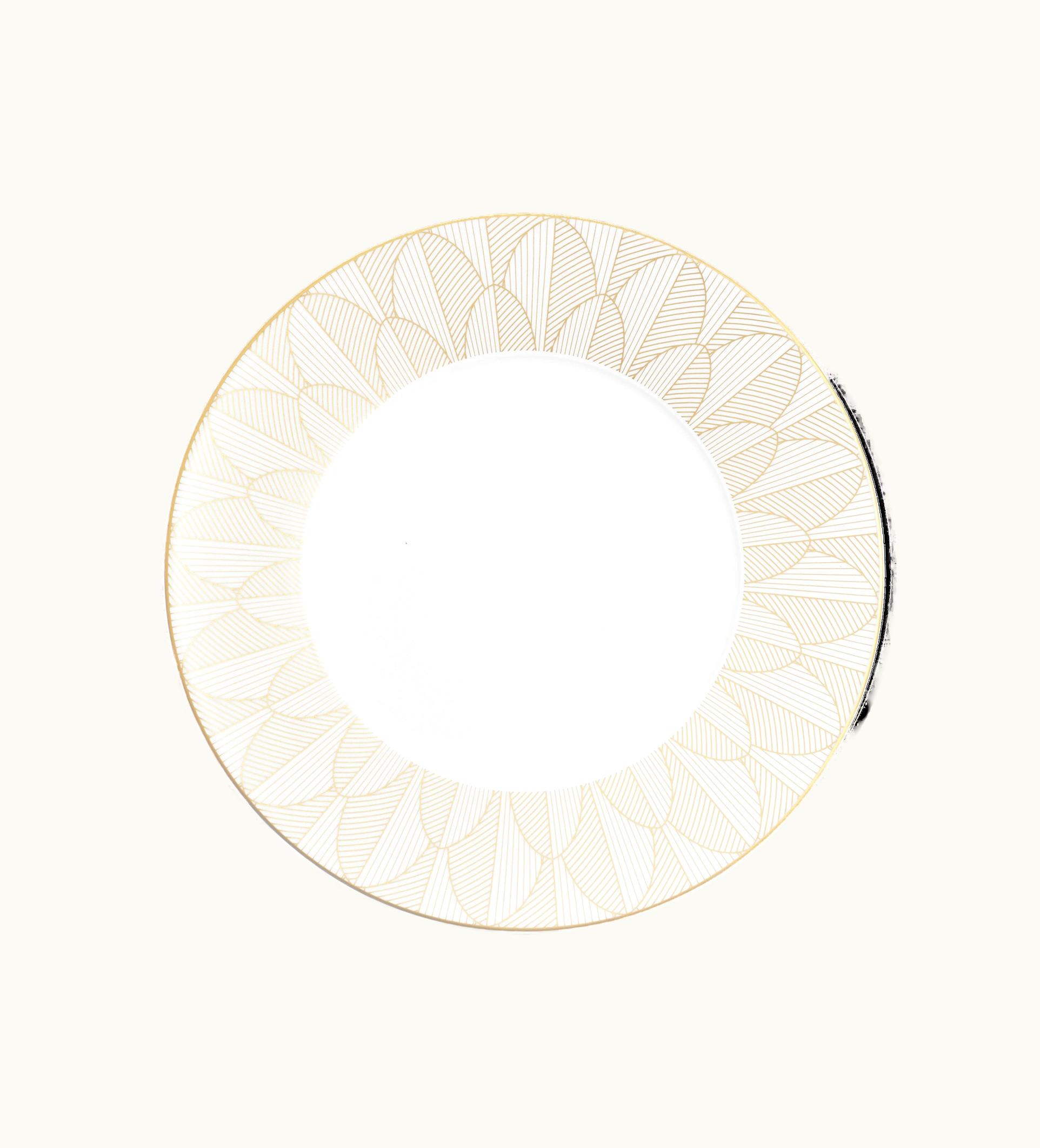 Christofle Christofle Dinner Porcelain Plate Gold Finish Malmaison Impériale