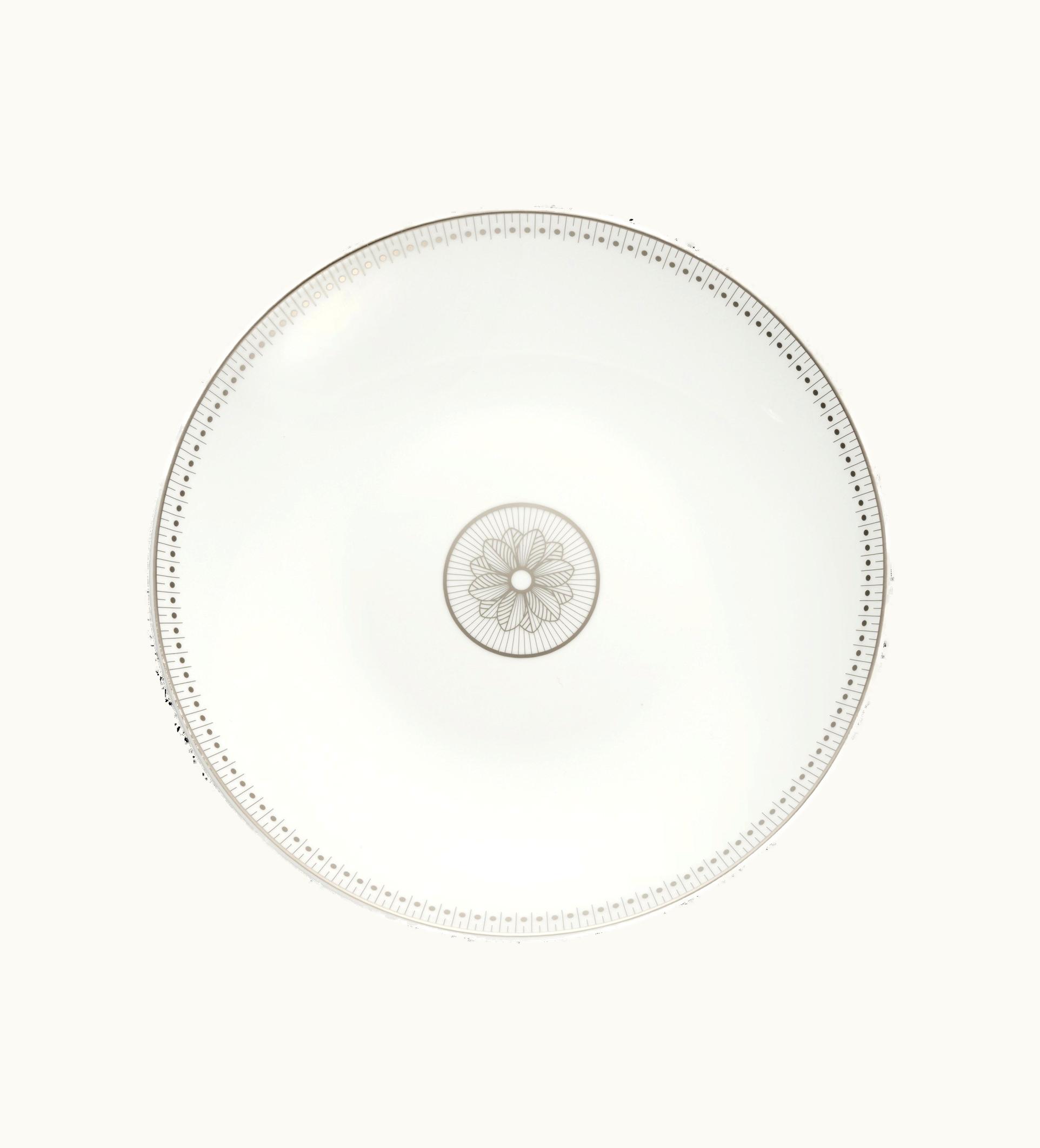 Christofle Christofle Porcelain Open Vegetable Dish Platinum Finish Malmaison Impériale