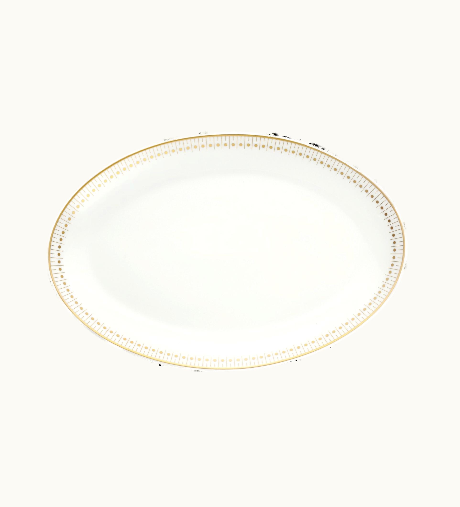 Christofle Christofle Porcelain Oval Platter 28 CM Gold Finish Malmaison Impériale