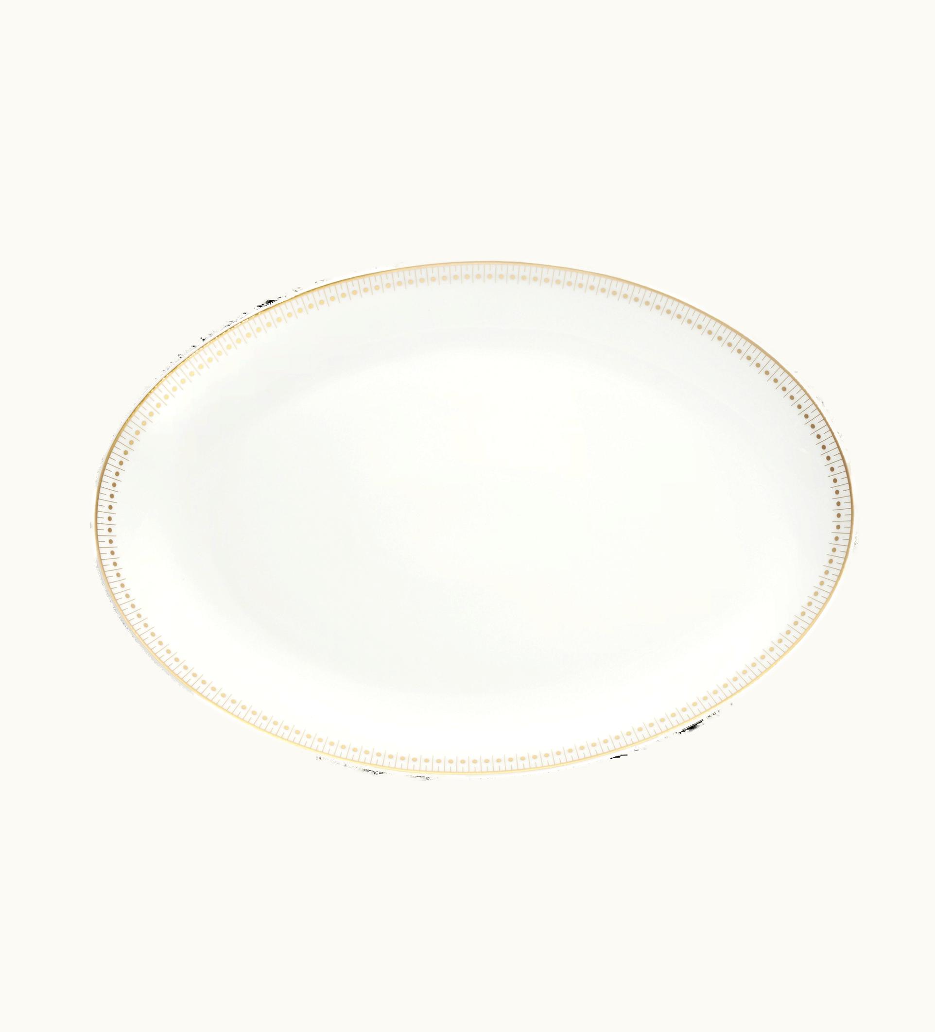 Christofle Christofle Porcelain Oval Platter 38 CM Gold Finish Malmaison Impériale