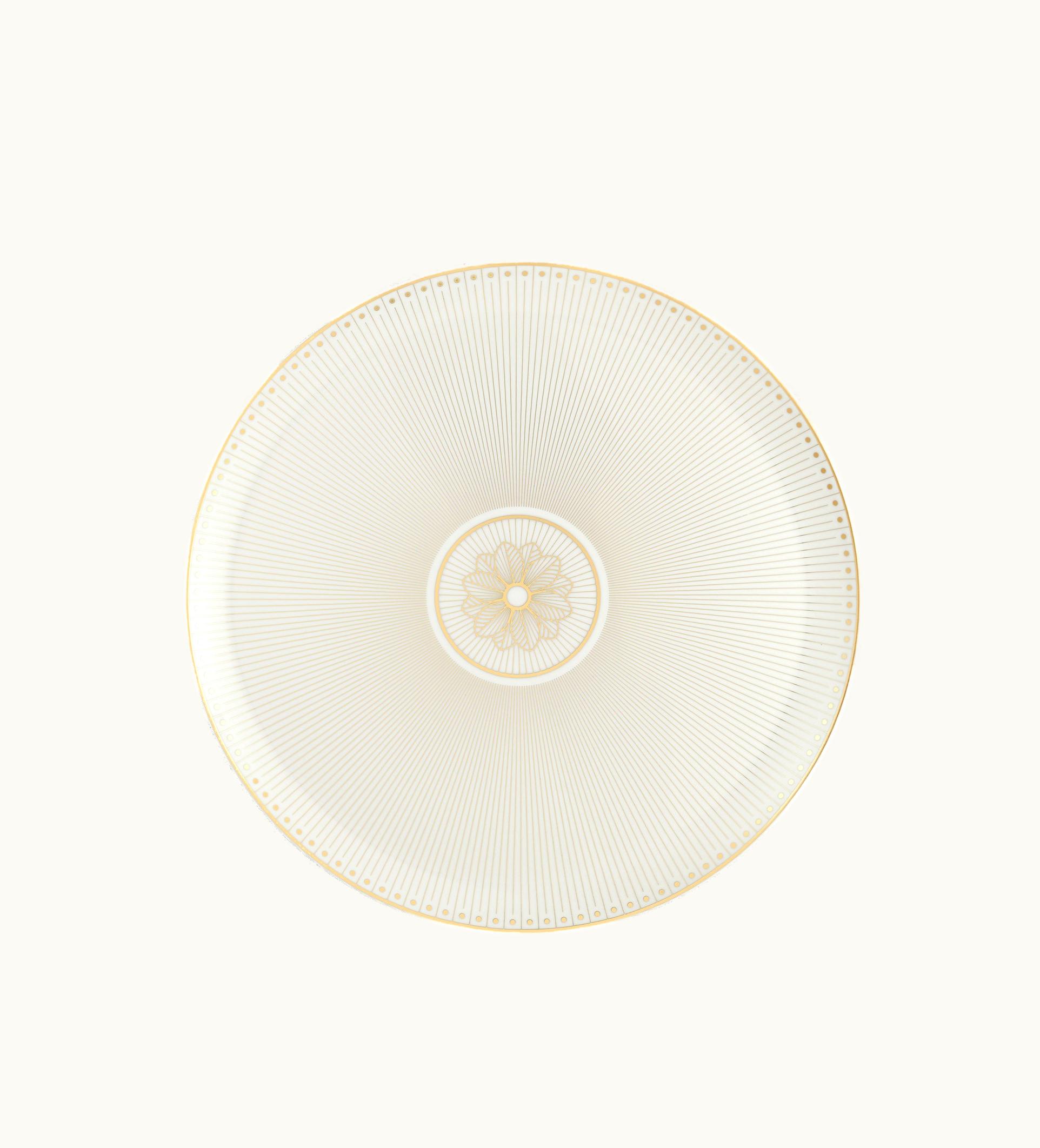 Christofle Christofle Porcelain Pie Dish Gold Finish Malmaison Impériale