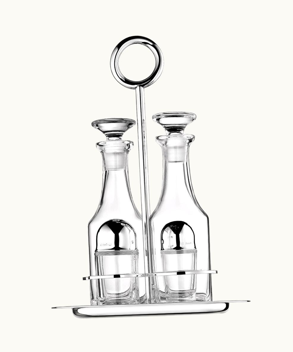 Christofle Christofle Silver-Plated Oil And Vinegar Cruet Set With Stand Vertigo