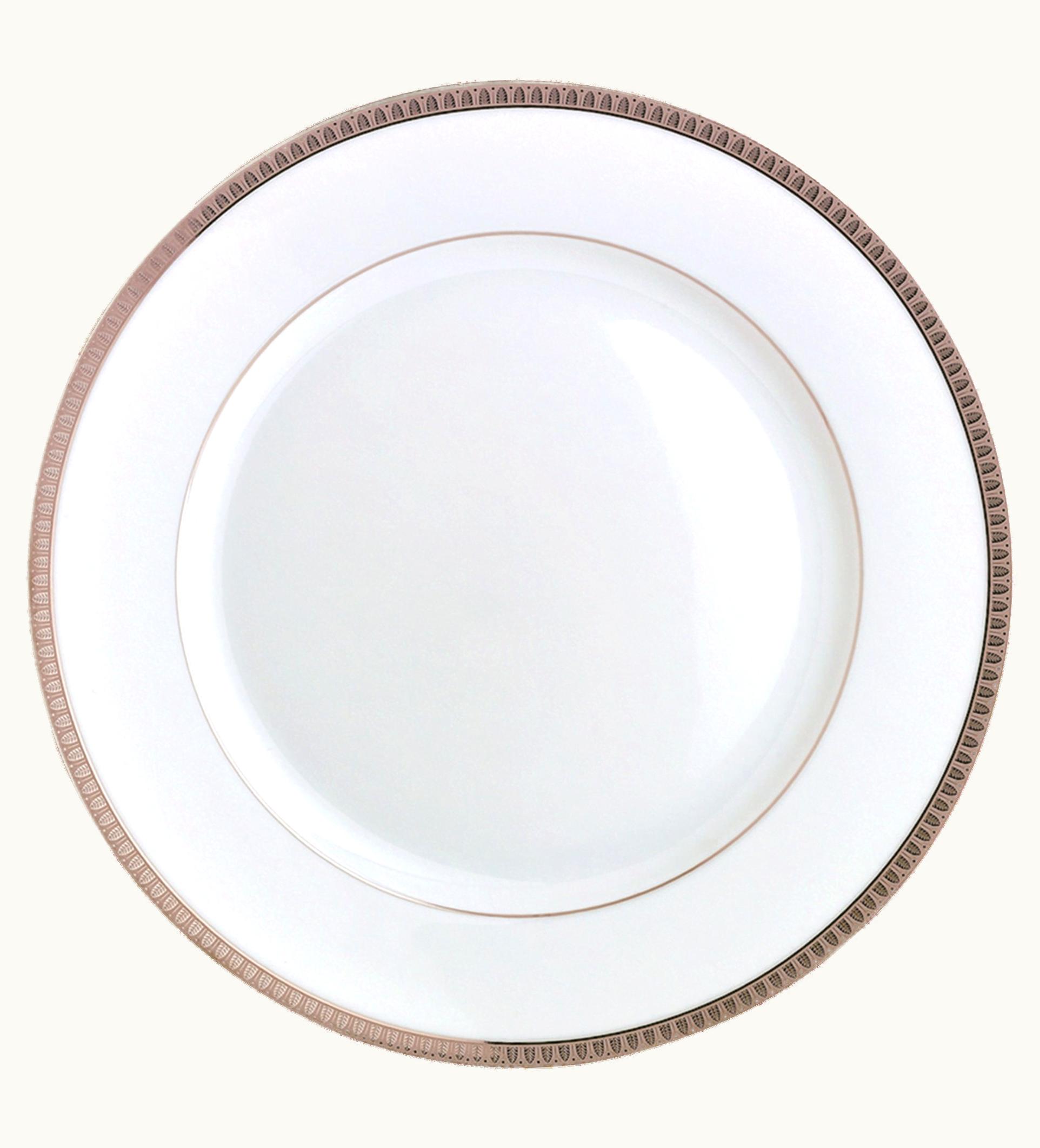 Christofle Christofle Porcelain Dinner Plate Platinum Finish Malmaison