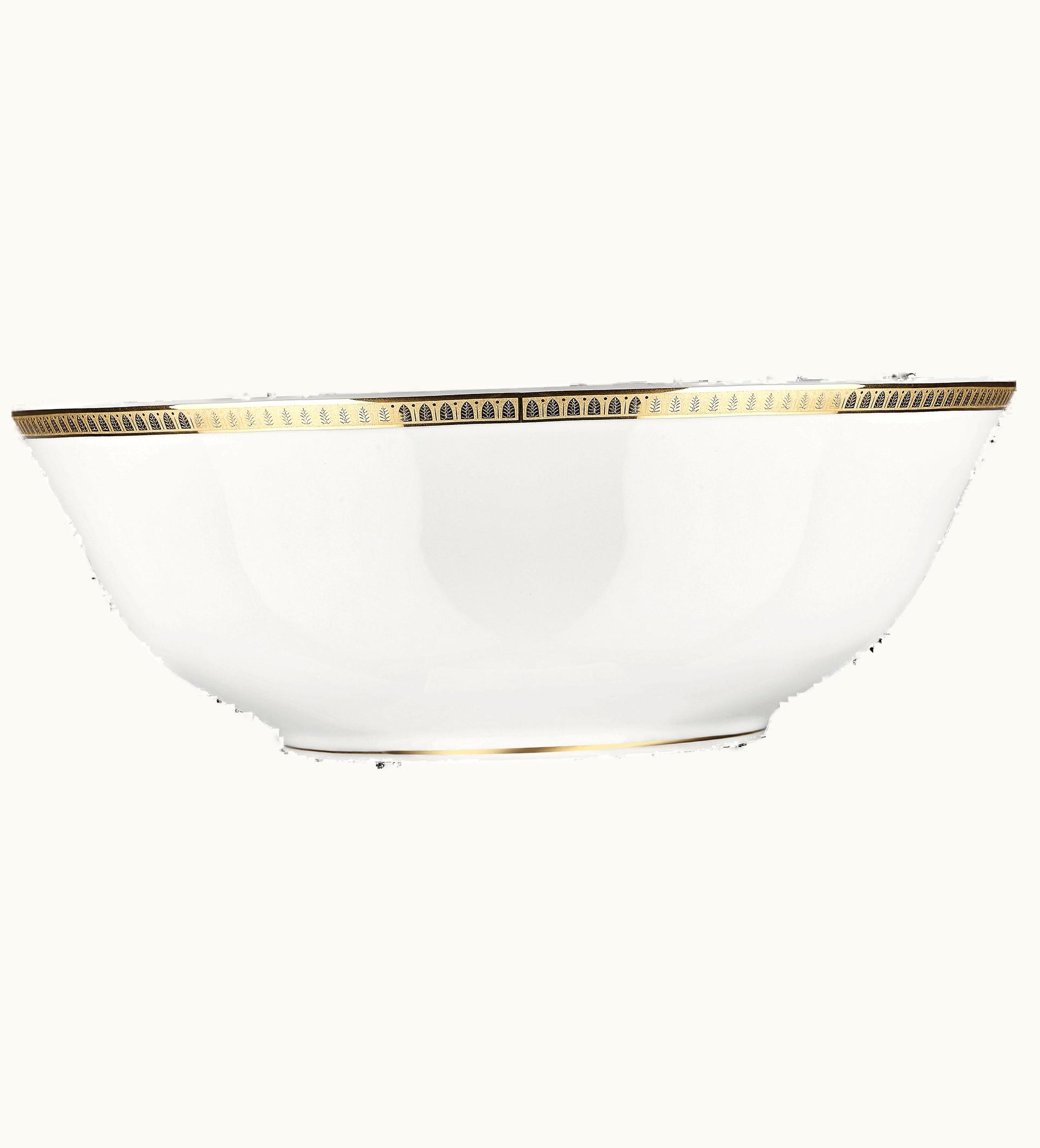 Christofle Christofle Gilded Porcelain Salad Serving Bowl Malmaison
