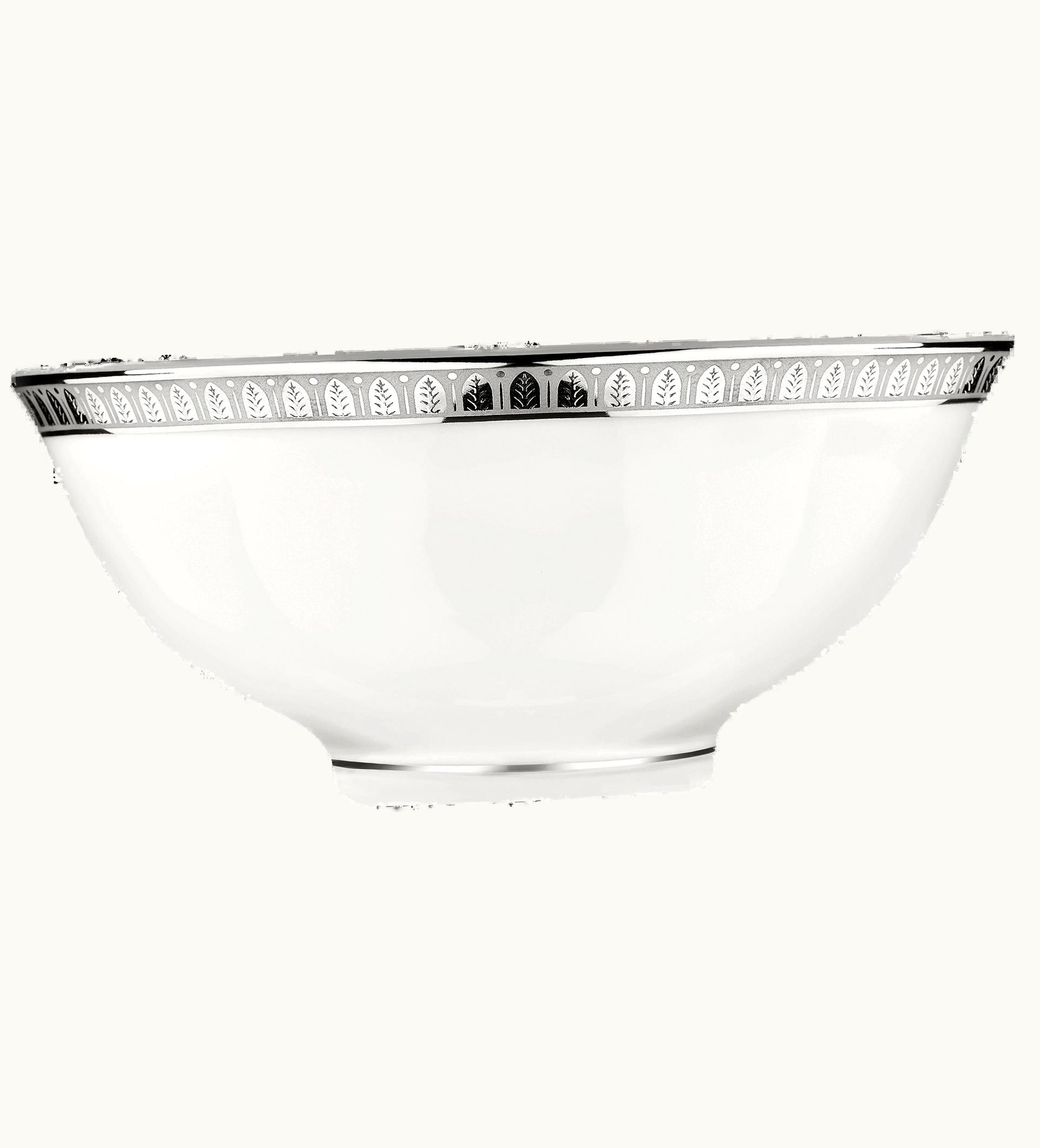Christofle Christofle Porcelain Chinese Soup Bowl Platinum Finish Malmaison