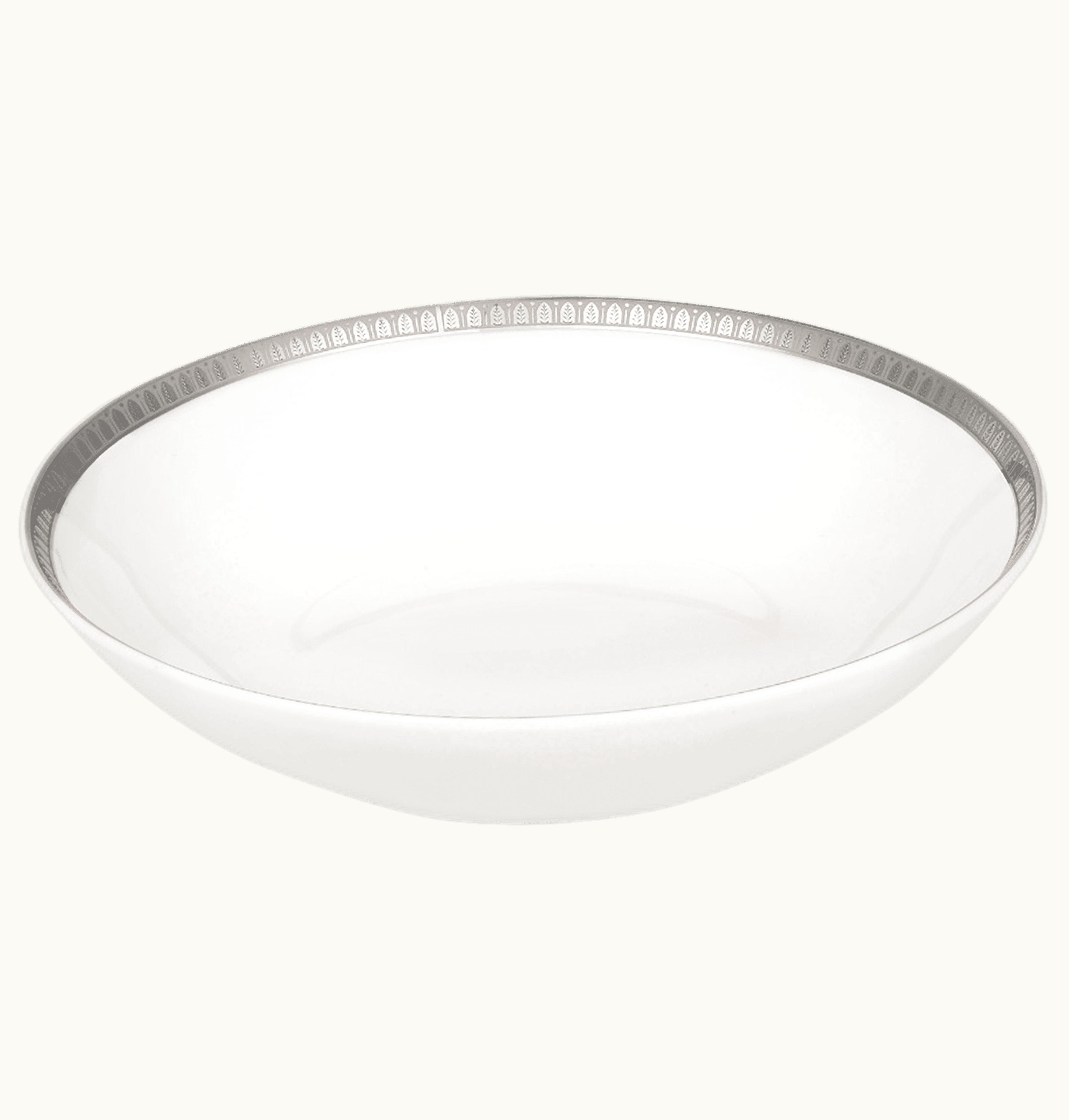 Christofle Christofle Porcelain Soup Cereal Bowl Platinum Finish Malmaison