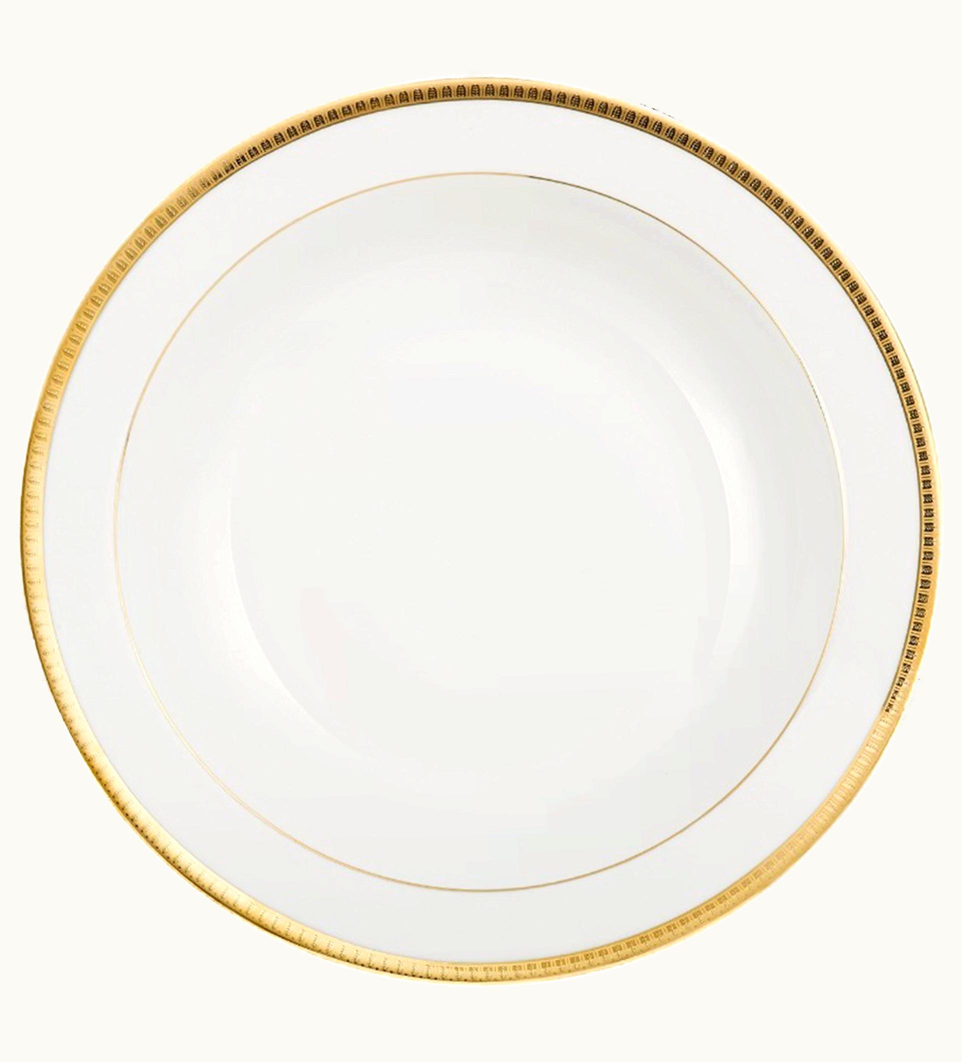 Christofle Christofle Porcelain Open Vegetable Dish Gold Finish Malmaison