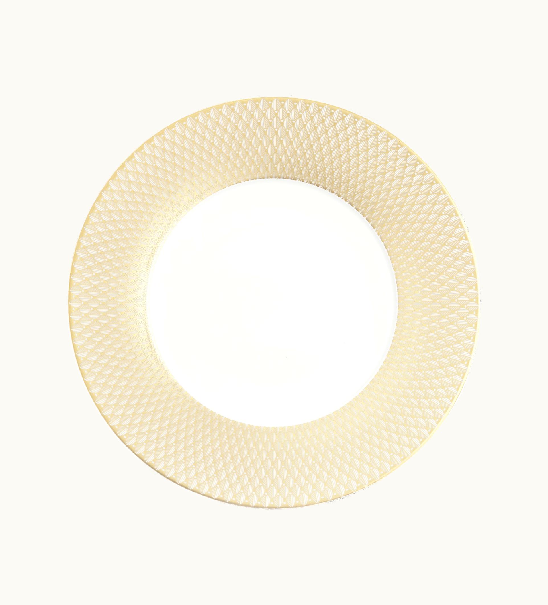 Christofle Christofle Porcelain Underplate Gold Finish Malmaison Impériale