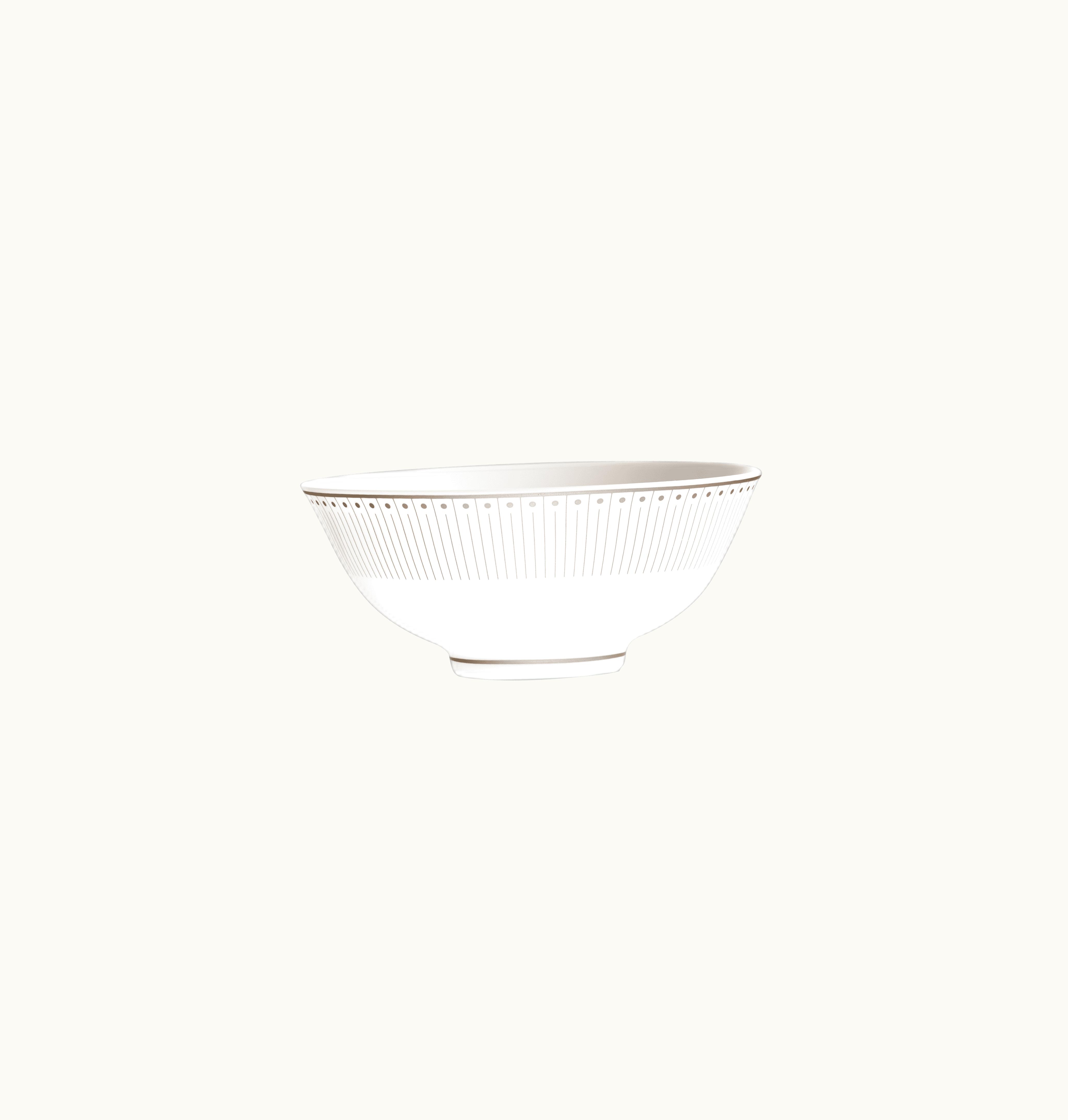 Christofle Christofle Porcelain Chinese Rice Bowl Platinum Finish Malmaison Impériale