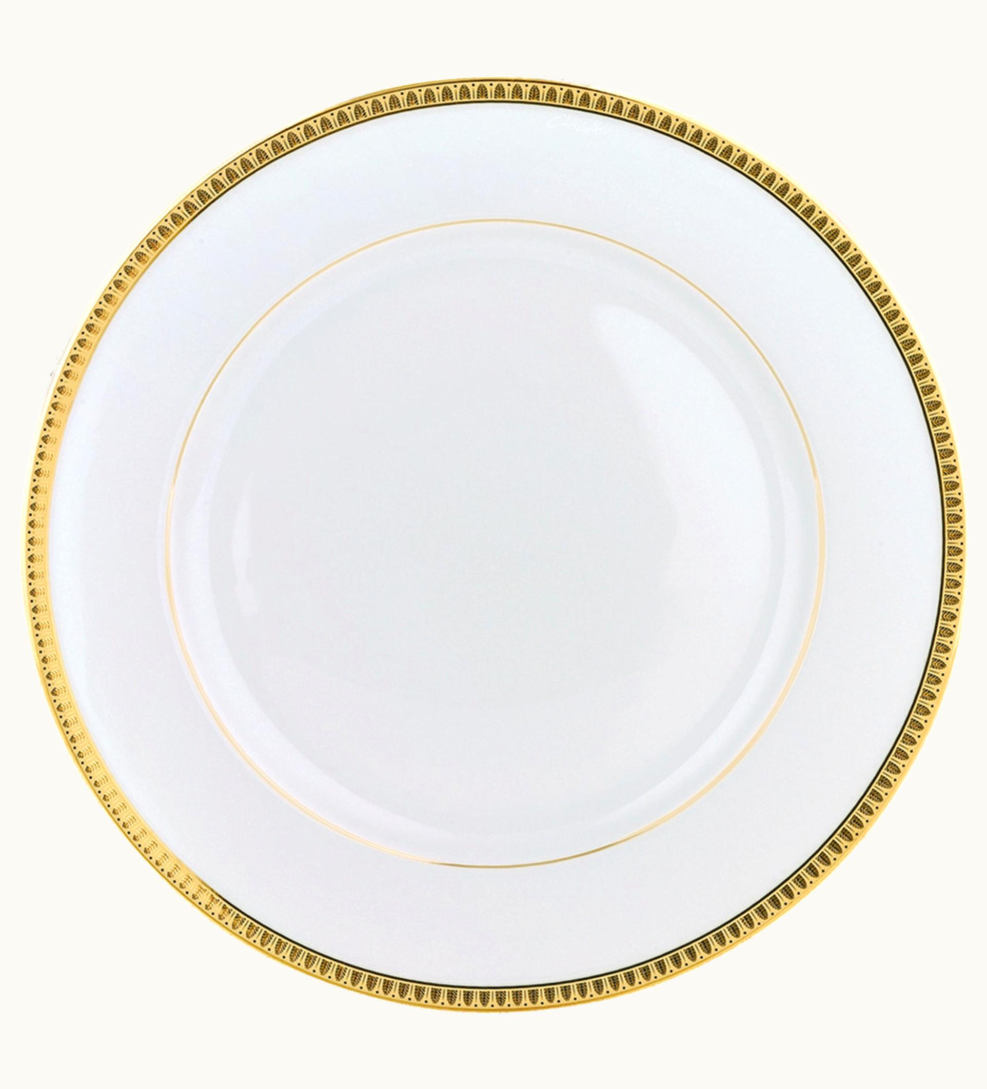 Christofle Christofle Porcelain Dinner Plate Gold Finish Malmaison