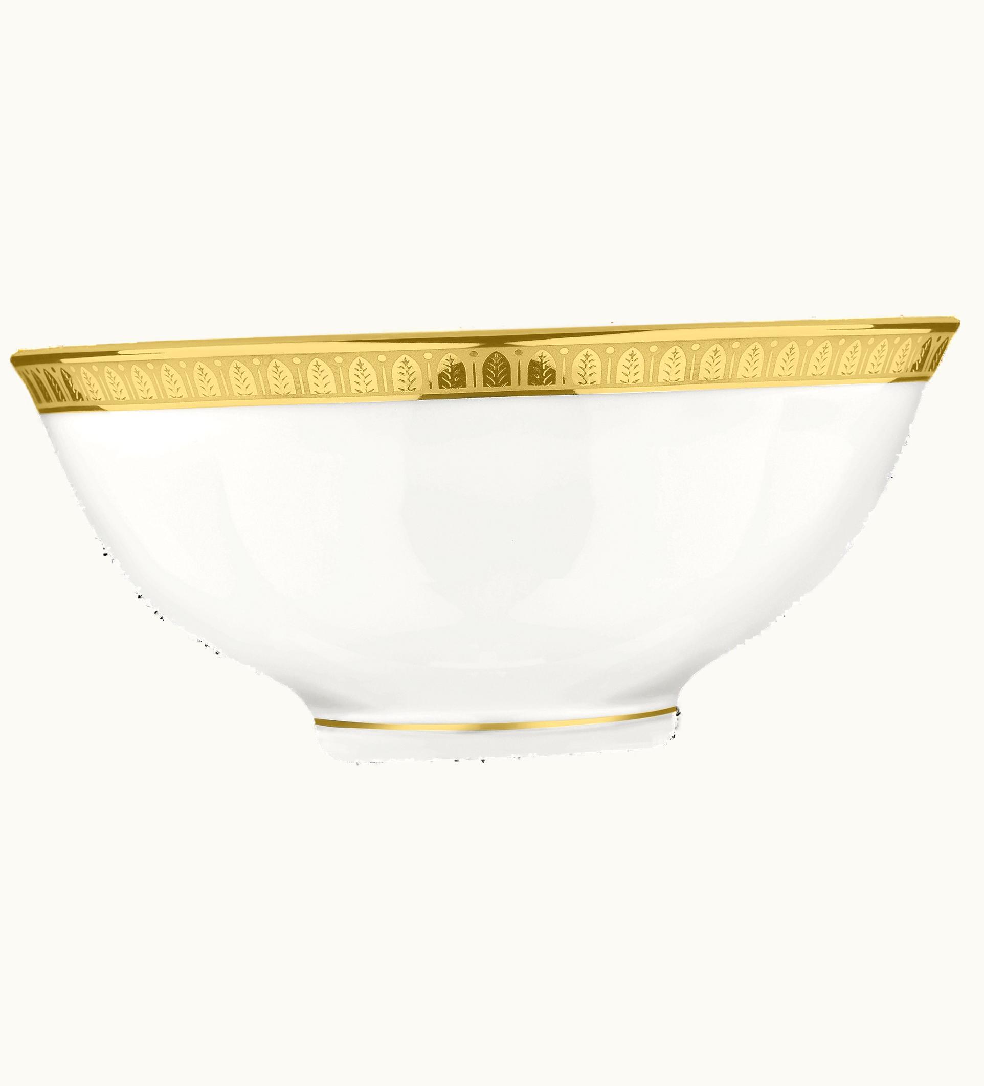 Christofle Christofle Porcelain Chinese Soup Bowl Gold Finish Malmaison