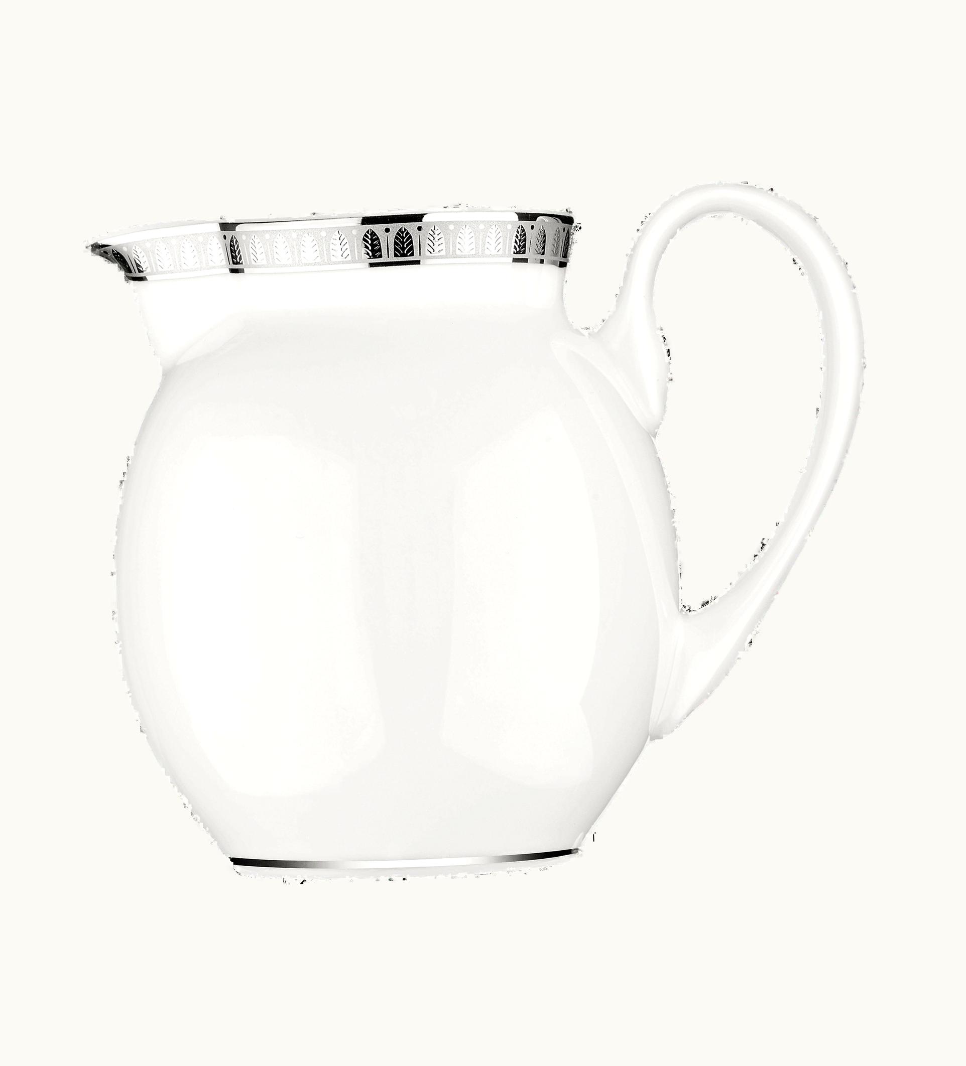 Christofle Christofle Porcelain Creamer Jug Platinum Finish Malmaison