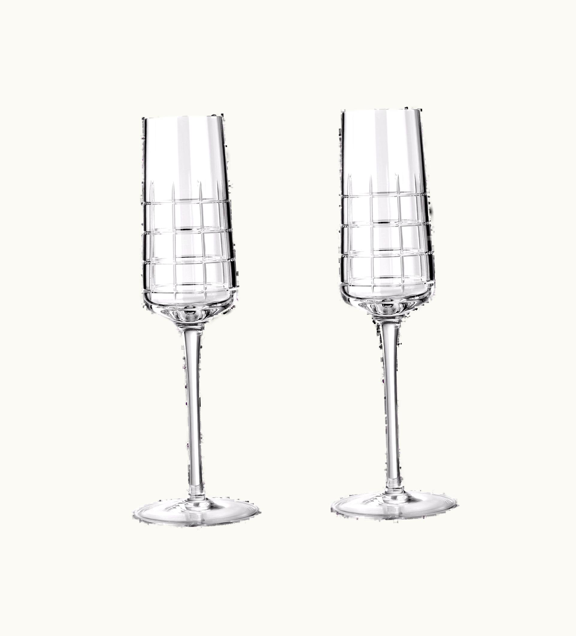 Christofle Christofle Set Of 2 Crystal Champagne Flutes Graphik