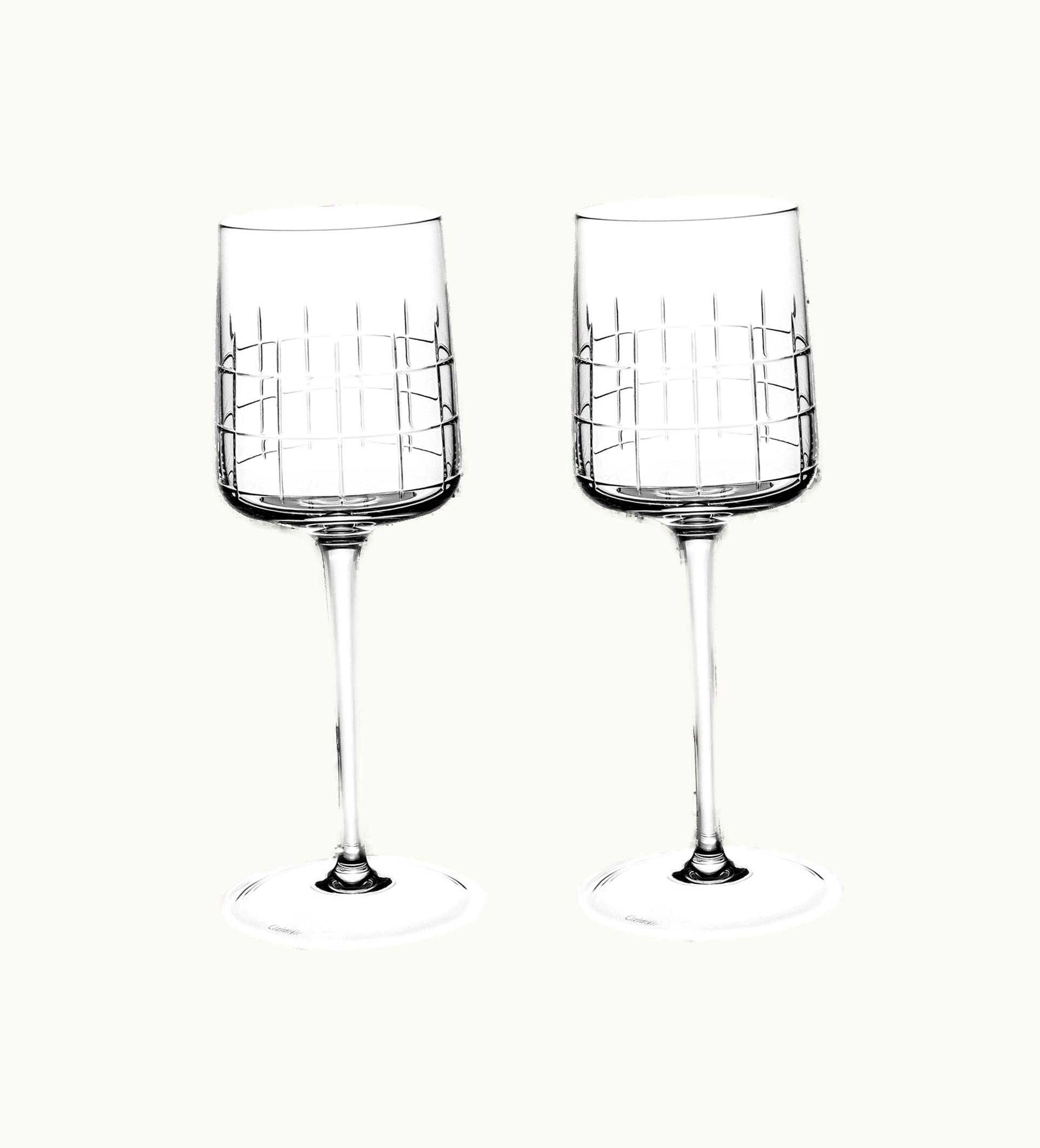 Christofle Christofle Set Of 2 Crystal Red Wine Glasses Graphik