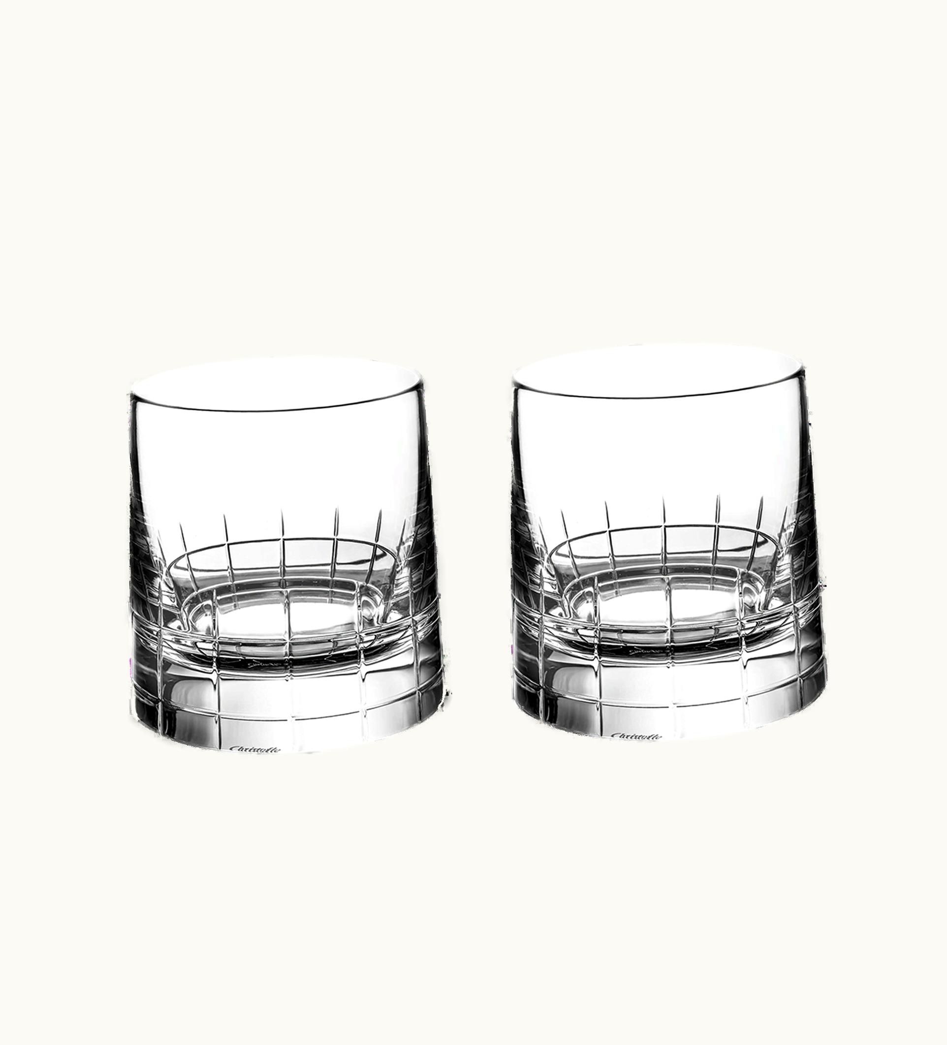 Christofle Christofle Set Of 2 Crystal Old Fashioned Glasses Graphik