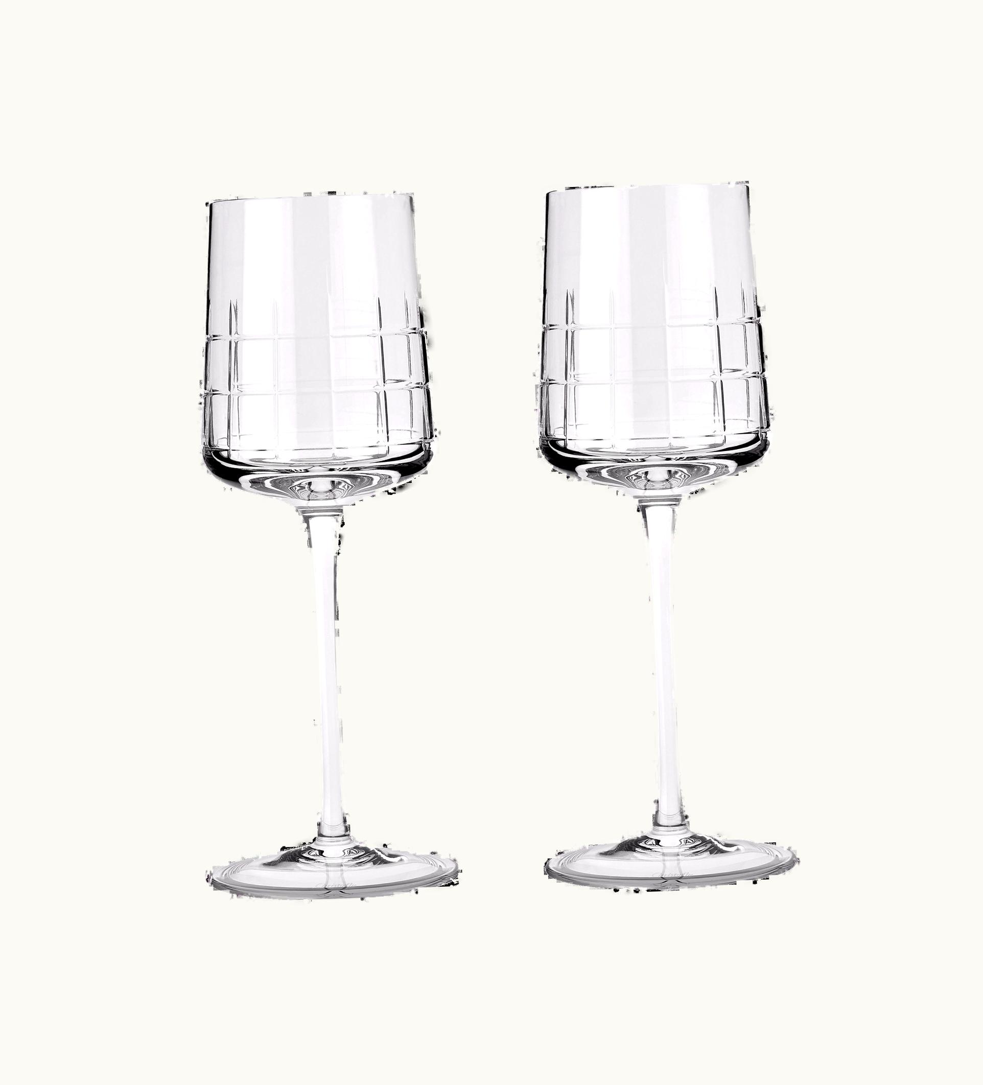 Christofle Christofle Set Of 2 Crystal White Wine Glasses Graphik