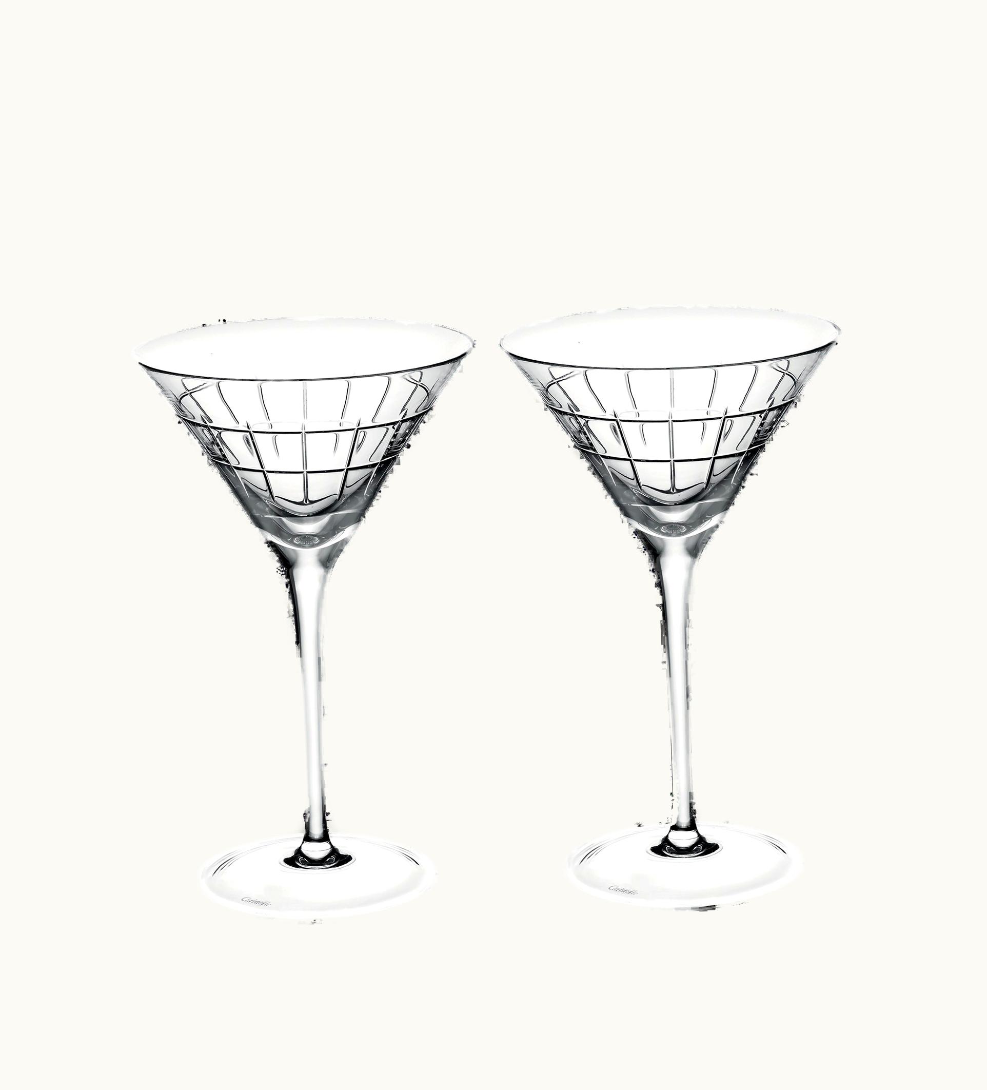 Christofle Christofle Set Of 2 Crystal Martini Glasses Graphik
