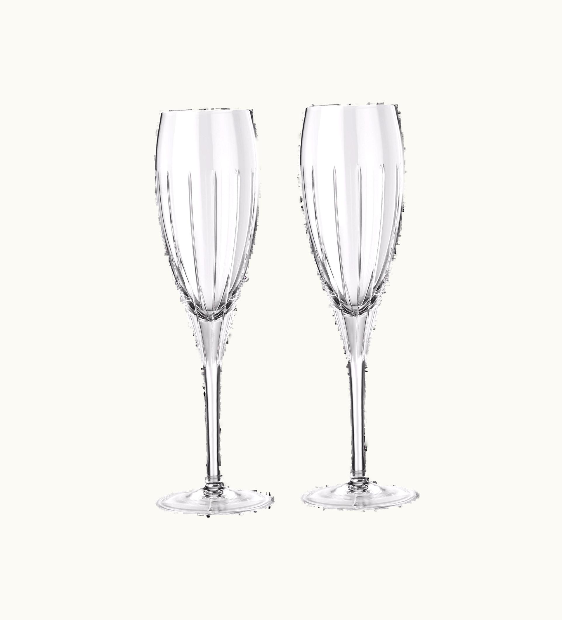 Christofle Christofle Set Of 2 Crystal Champagne Flutes Iriana