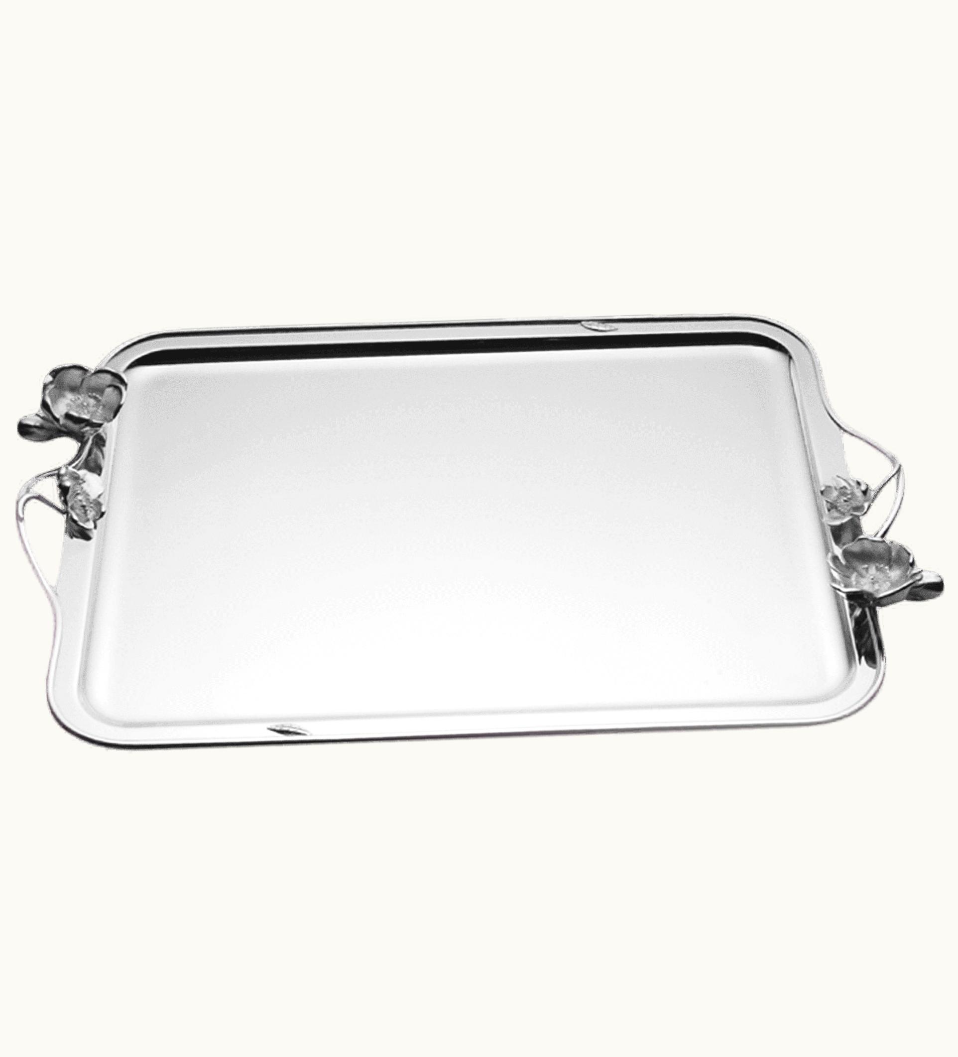 Christofle Christofle Silver-Plated Rectangular Tray With Handles - 53 X 42 CM Anemone