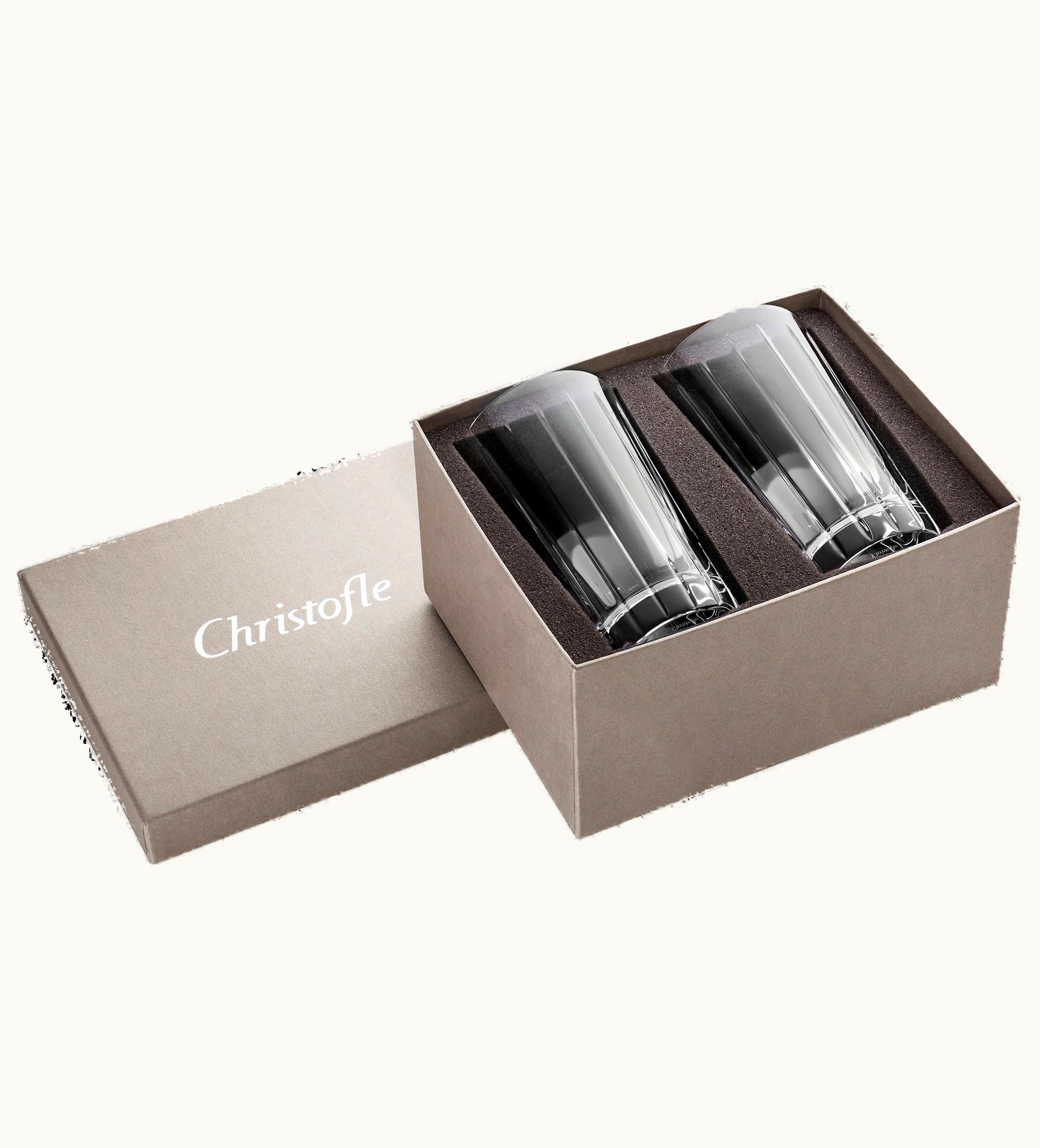 Christofle Christofle Set Of 2 Highball Crystal Glasses Iriana