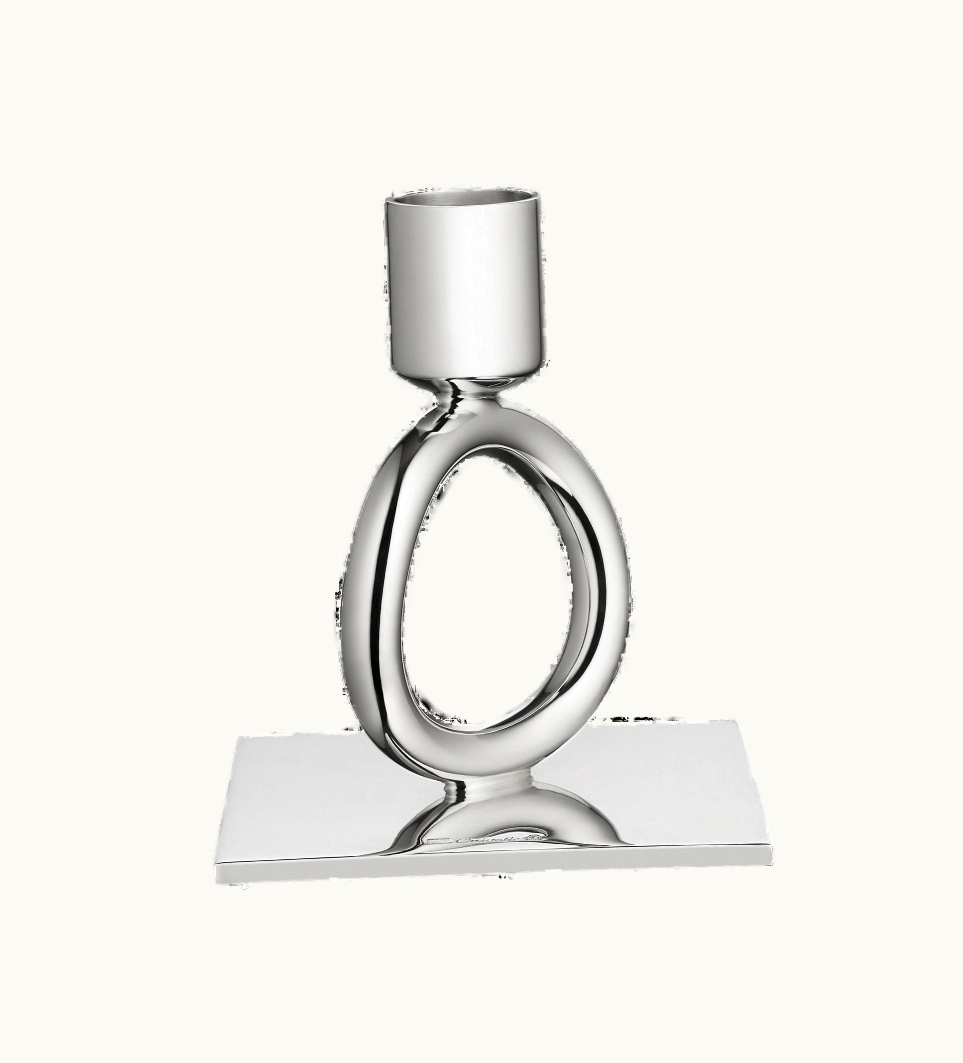 Christofle Christofle Silver-Plated Single-Ring Candlestick Holder Vertigo