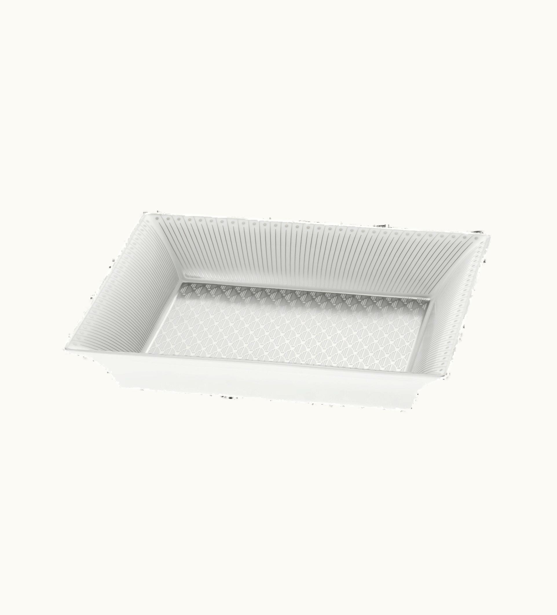 Christofle Christofle Platinum Porcelain Trinket Tray Gift Box Malmaison Impériale