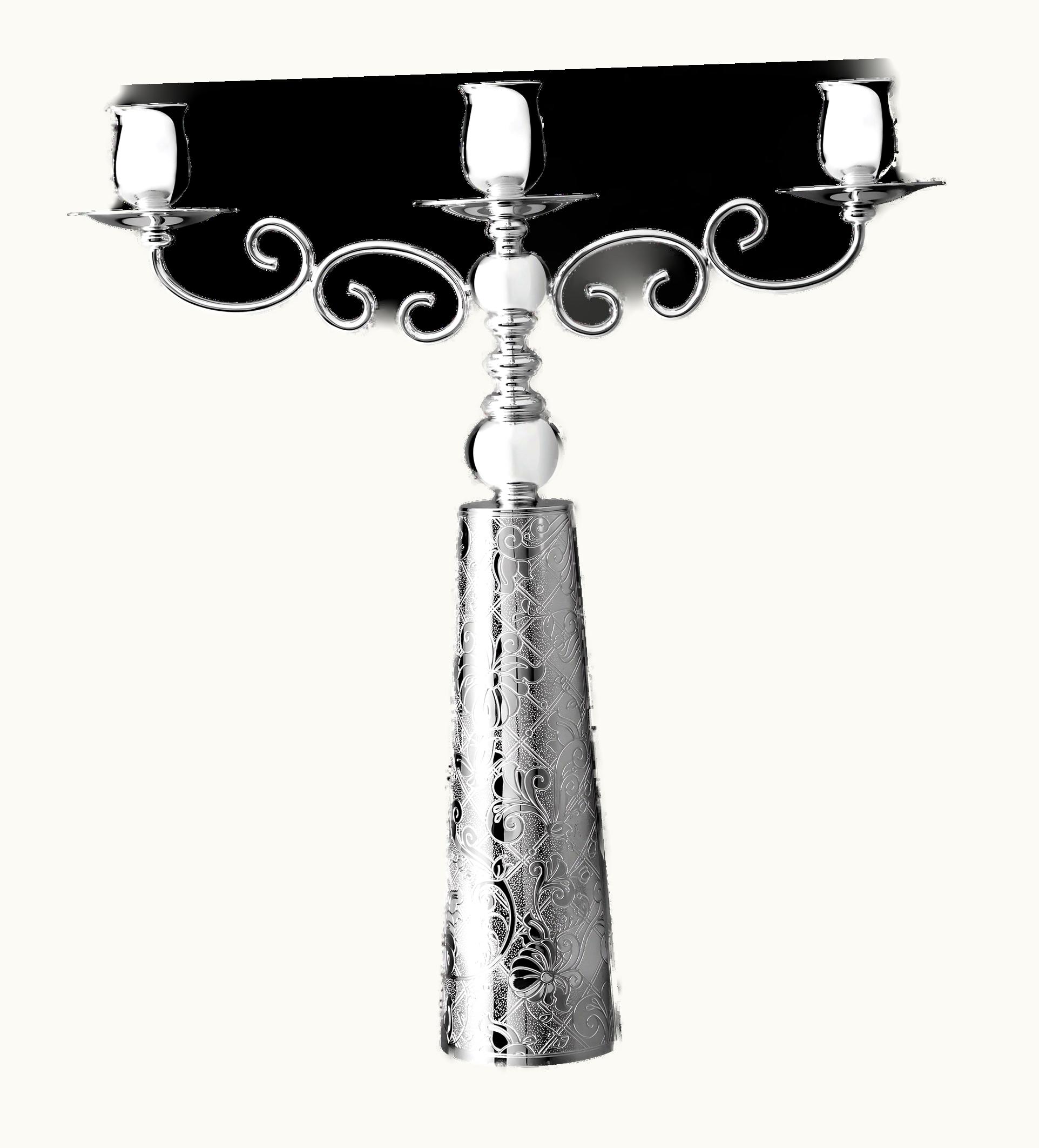 Christofle Christofle Silver Plated Three Light Candelabra Jardin d'Eden Jardin d'Eden