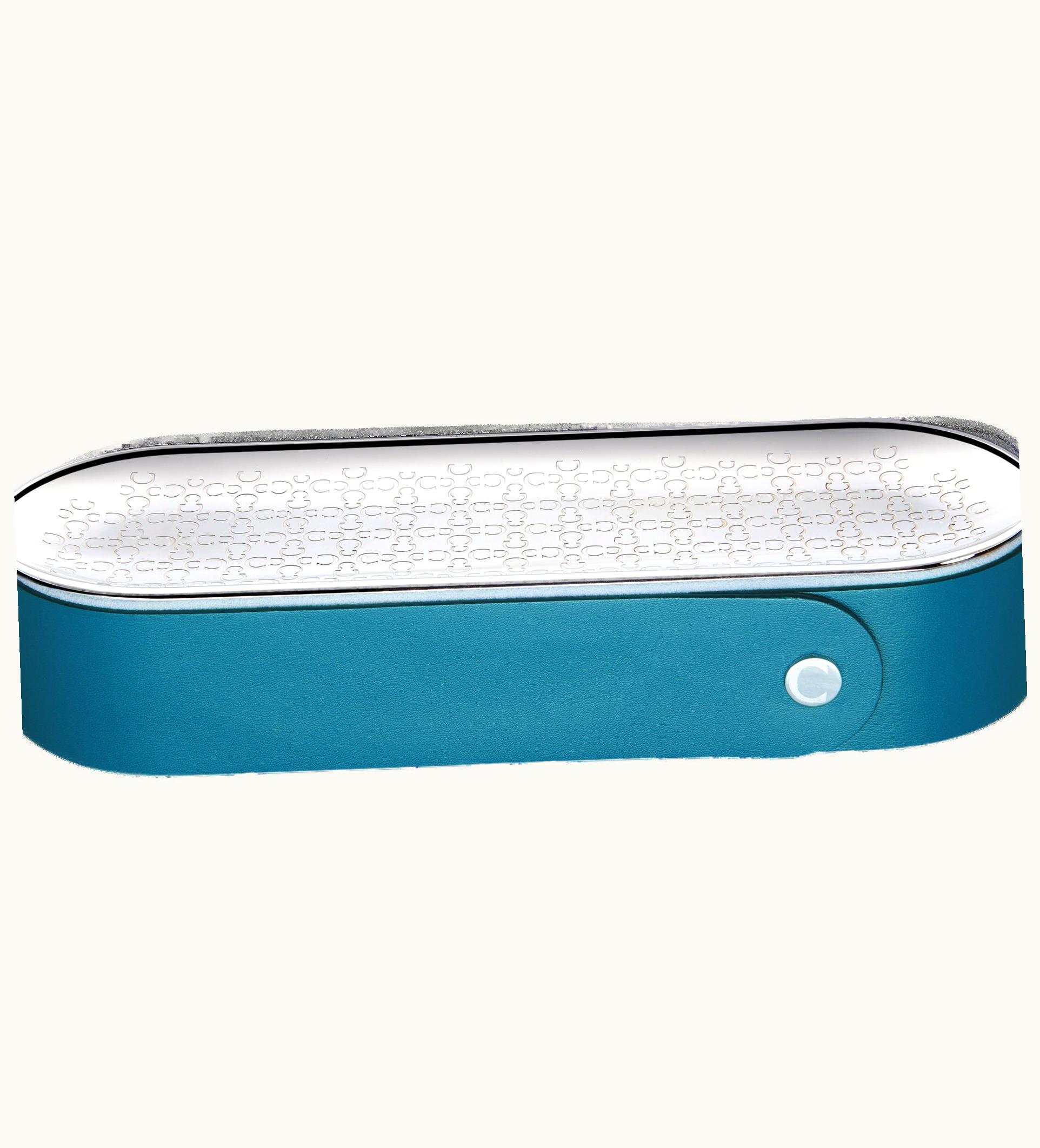 Christofle Christofle Peacock Green Leather Stainless Steel Pencil Box Iconik