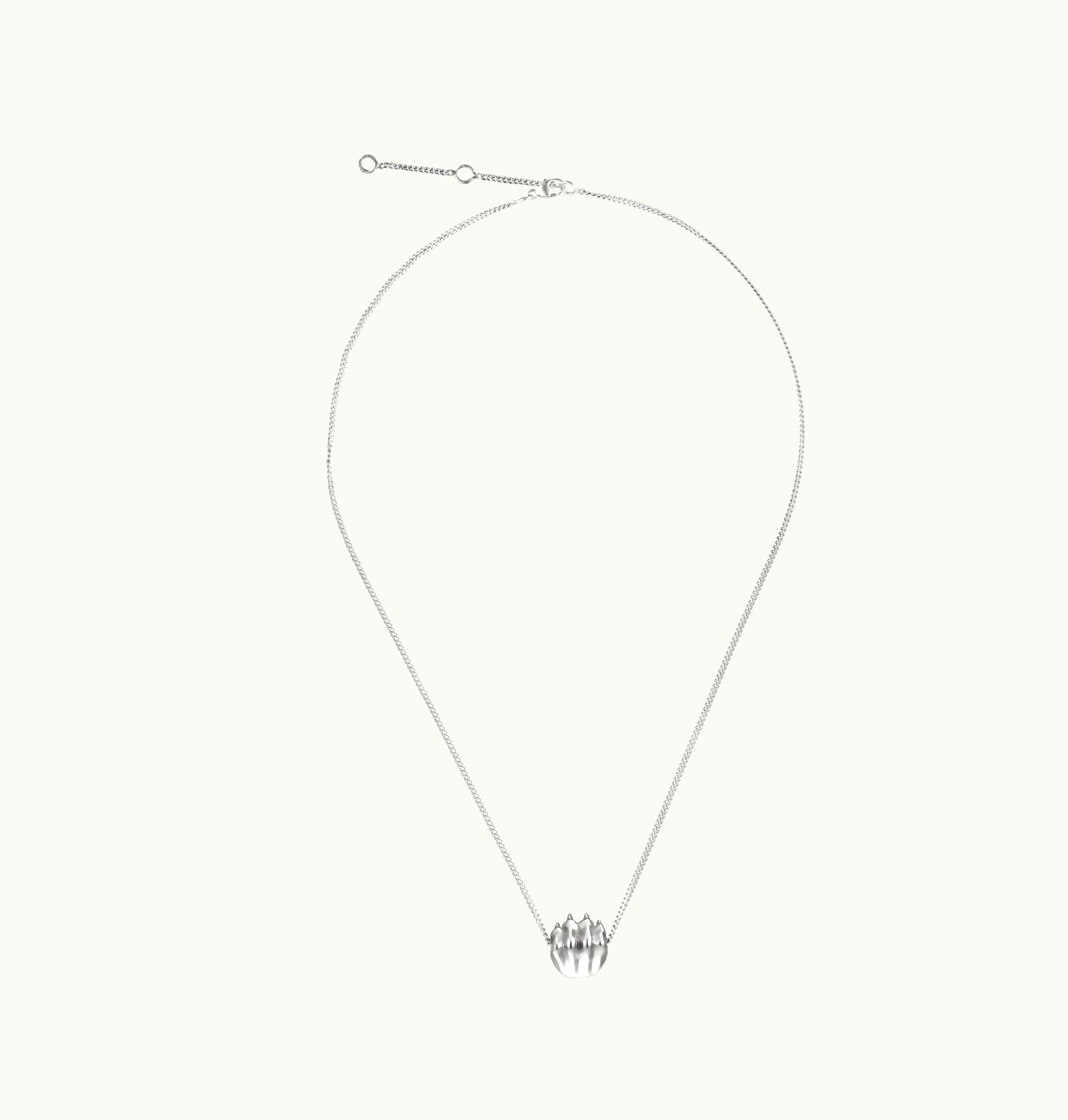 Christofle Christofle Sterling-Silver Pendant Necklace Rhodium Plated Patte De Lion