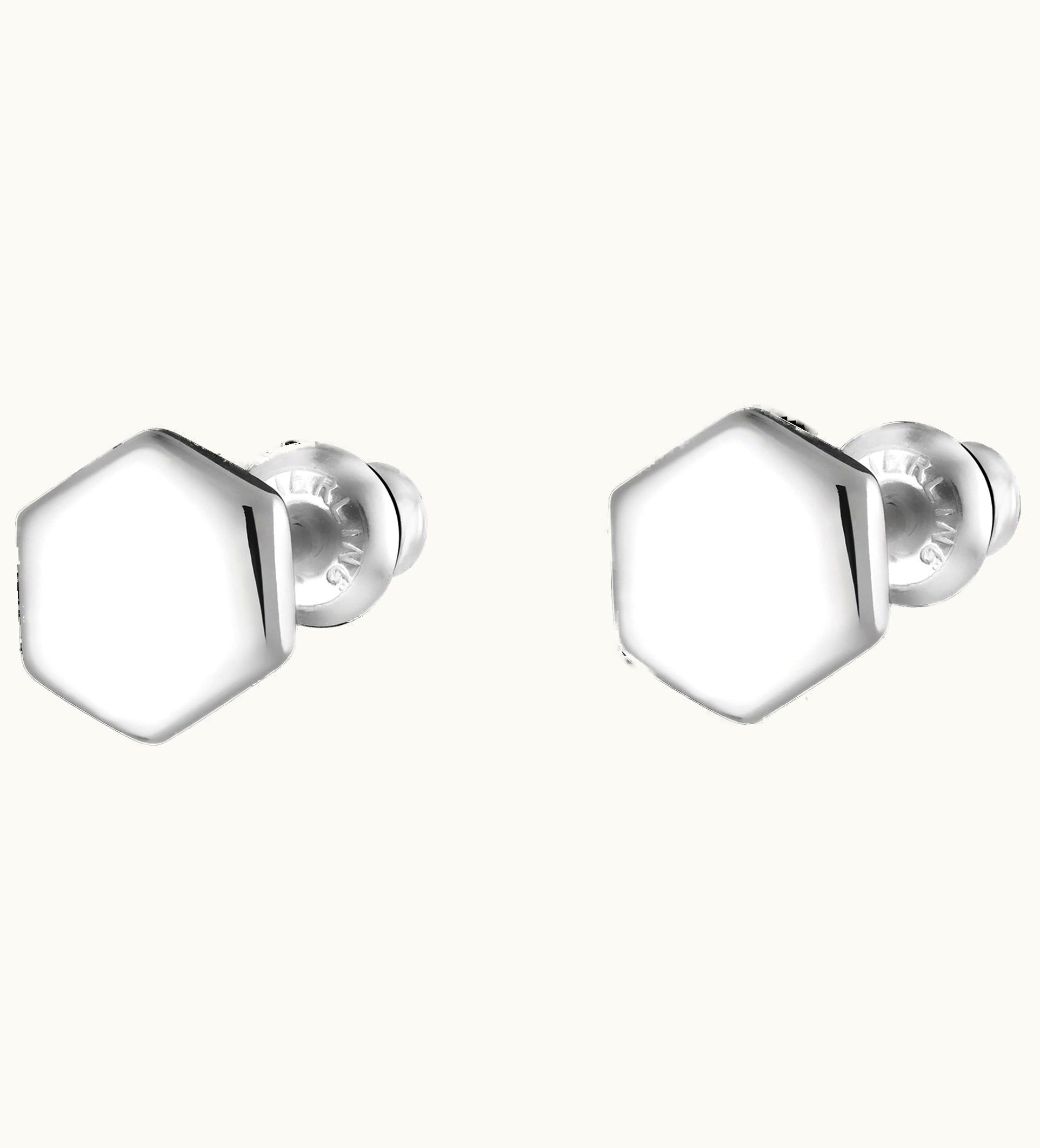 Christofle Christofle Sterling Silver 2-In-1 Hexagon Earrings Code Royale