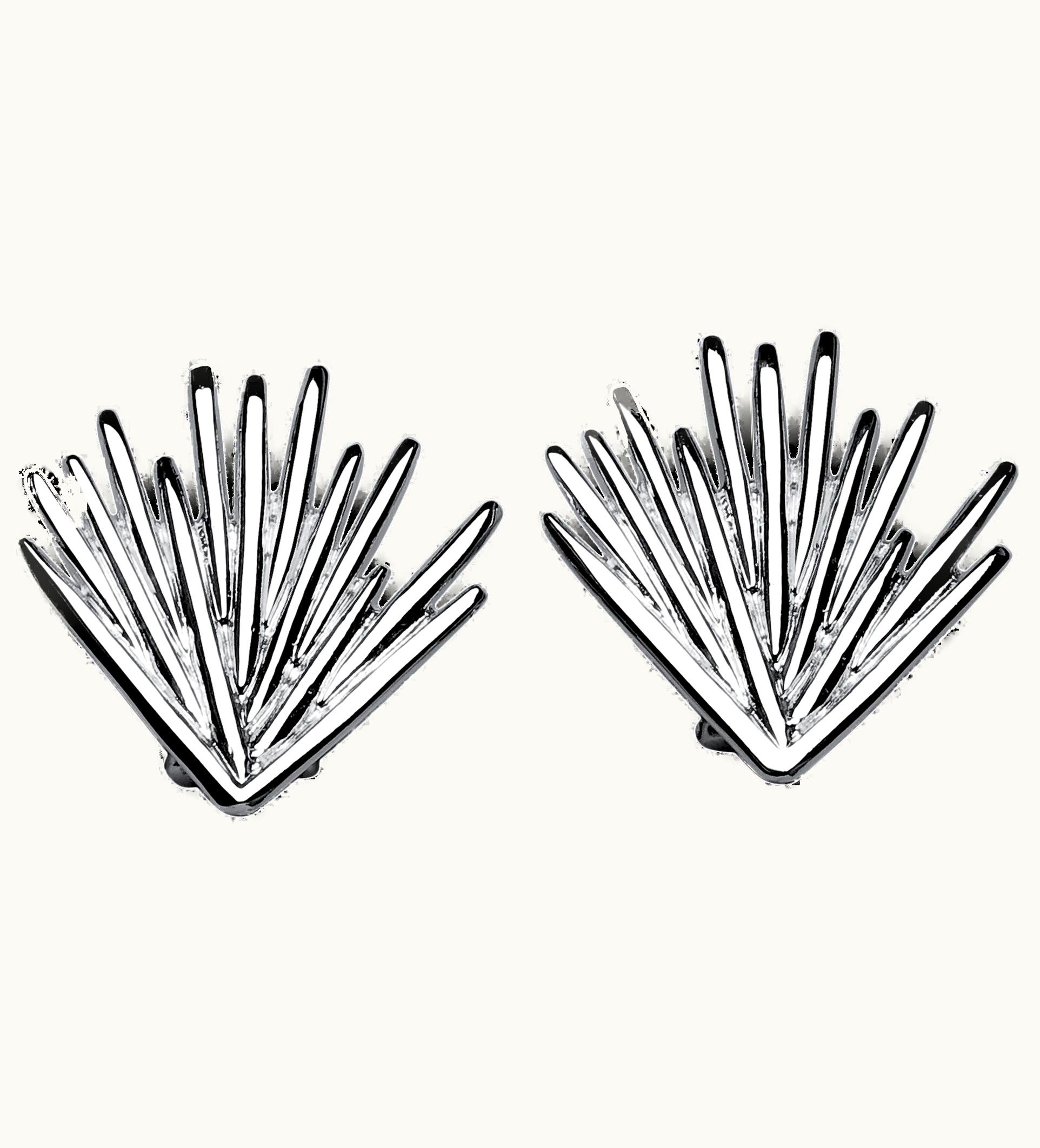 Christofle Christofle Sterling Silver Clip-On Earrings Palmaceae