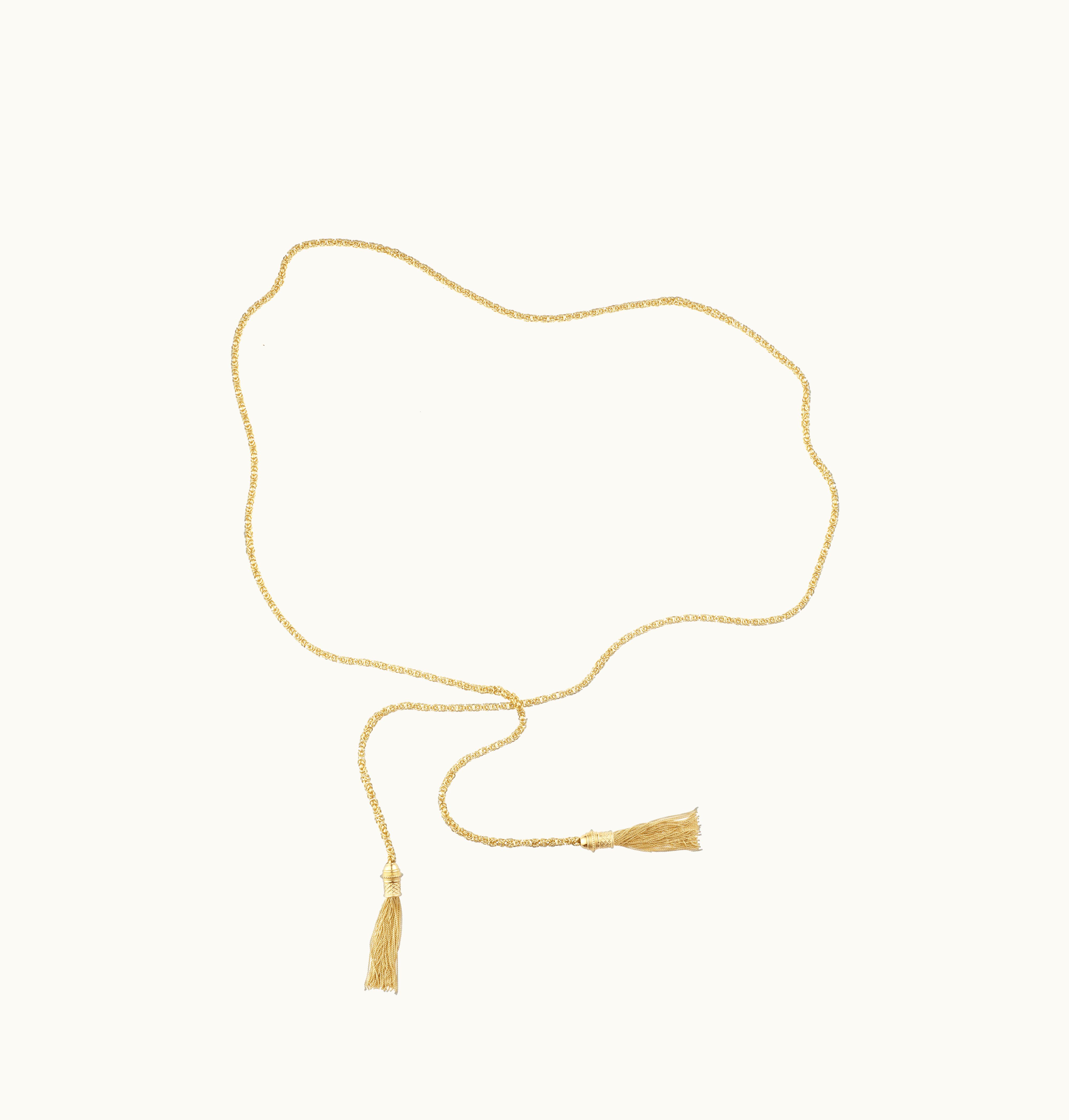 Christofle Christofle Sterling Silver Gilded 18 Carats Long Necklace - Belt Pompon