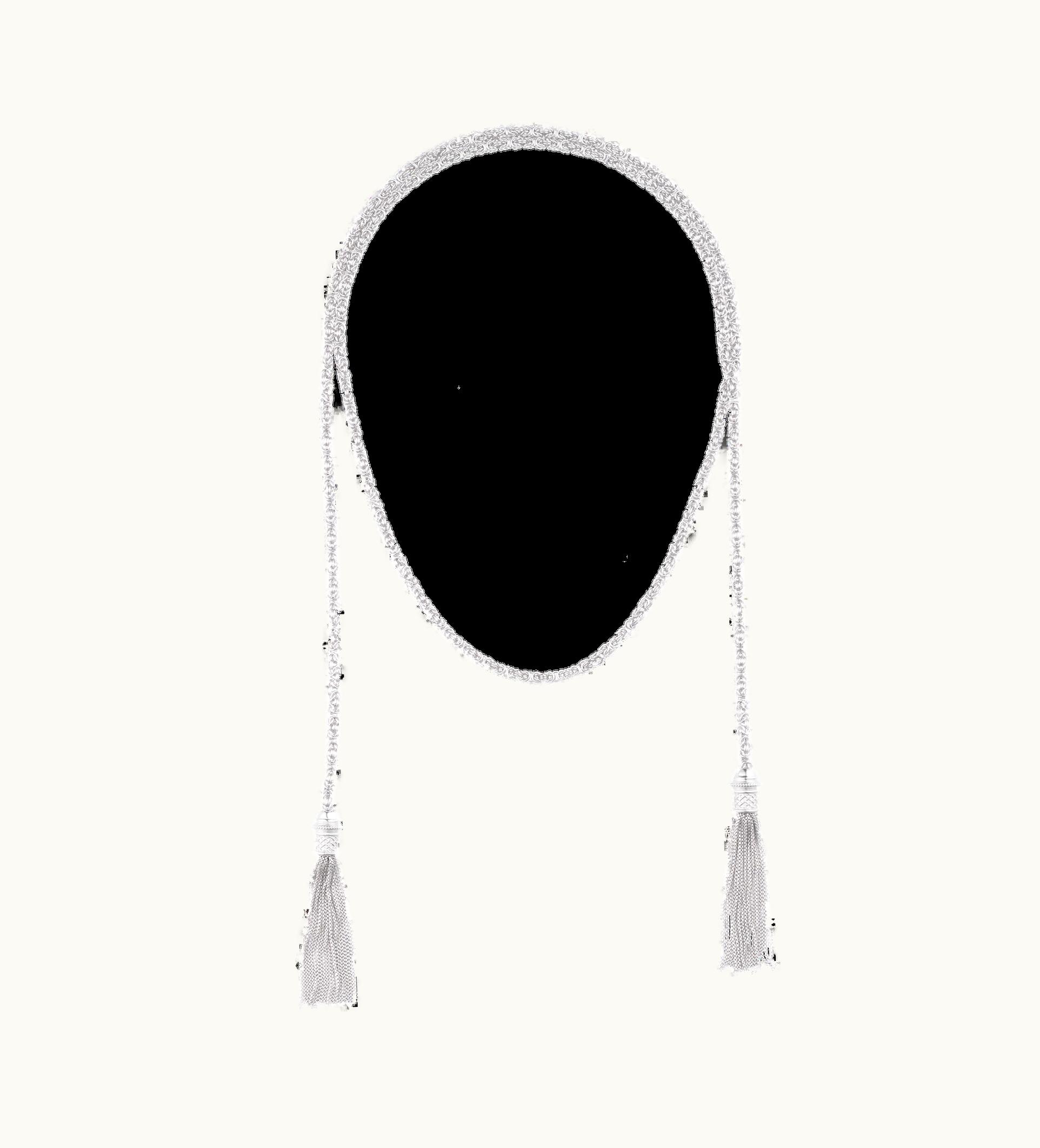 Christofle Christofle Sterling Silver Tie Necklace Chain Pompon