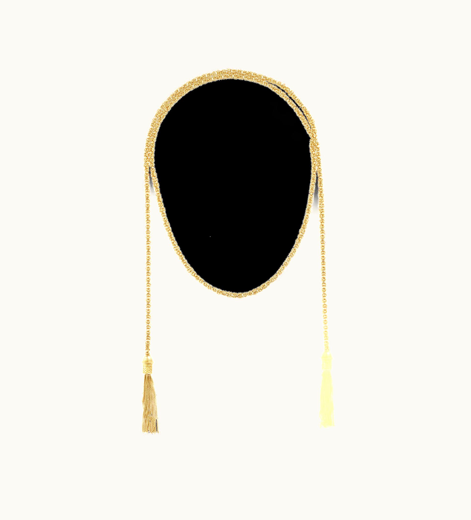 Christofle Christofle Sterling Silver Gilded 18 Carats Tie Necklace Chain Pompon