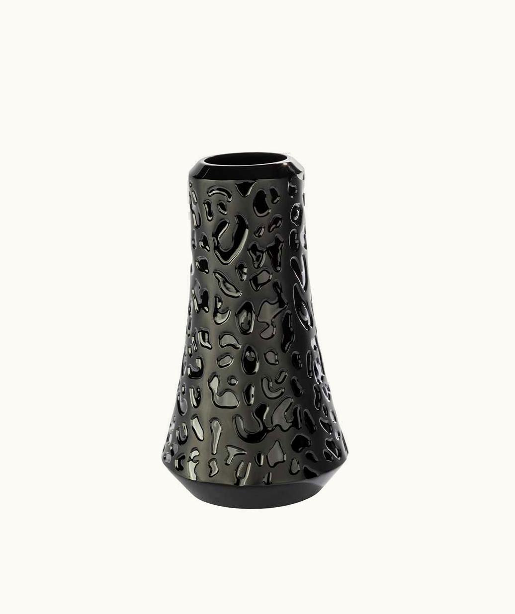 Lalique Lalique Panthère Vase - Black Crystal
