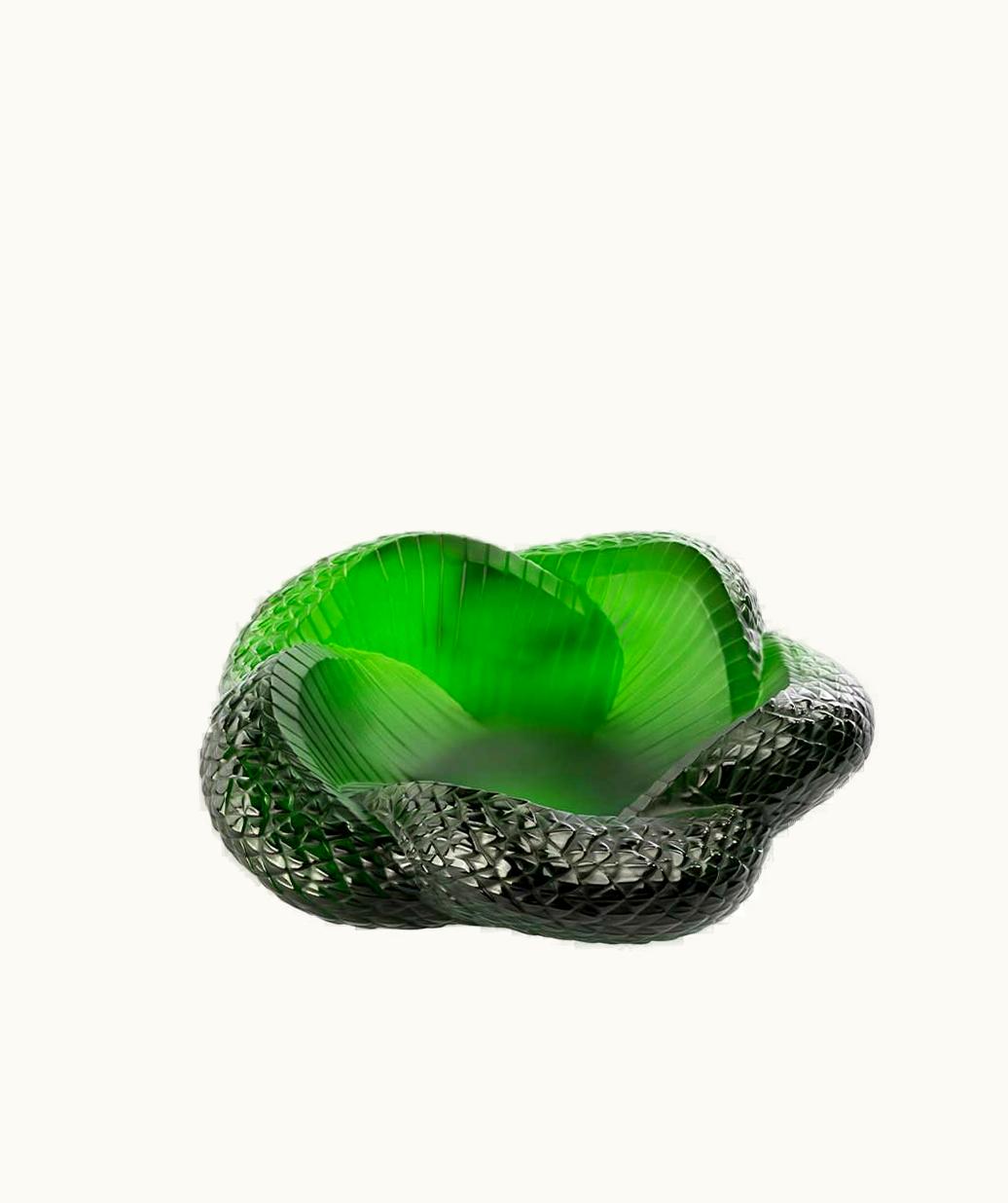 Lalique Lalique Serpent Bowl - Green Amazon Crystal