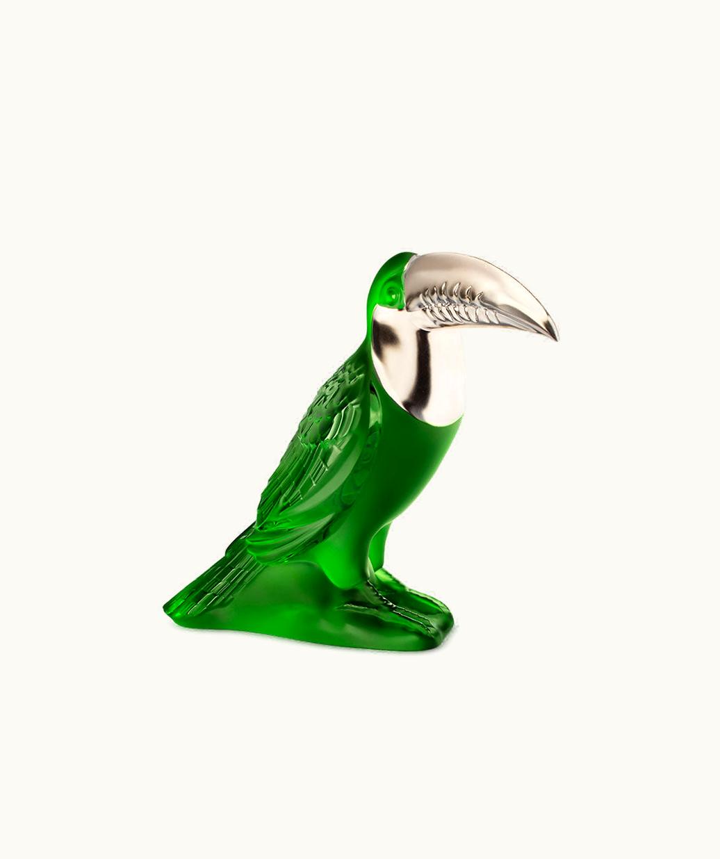 Lalique Lalique Toucan Sculpture - Amazon Green, Platinum Stamped Crystal