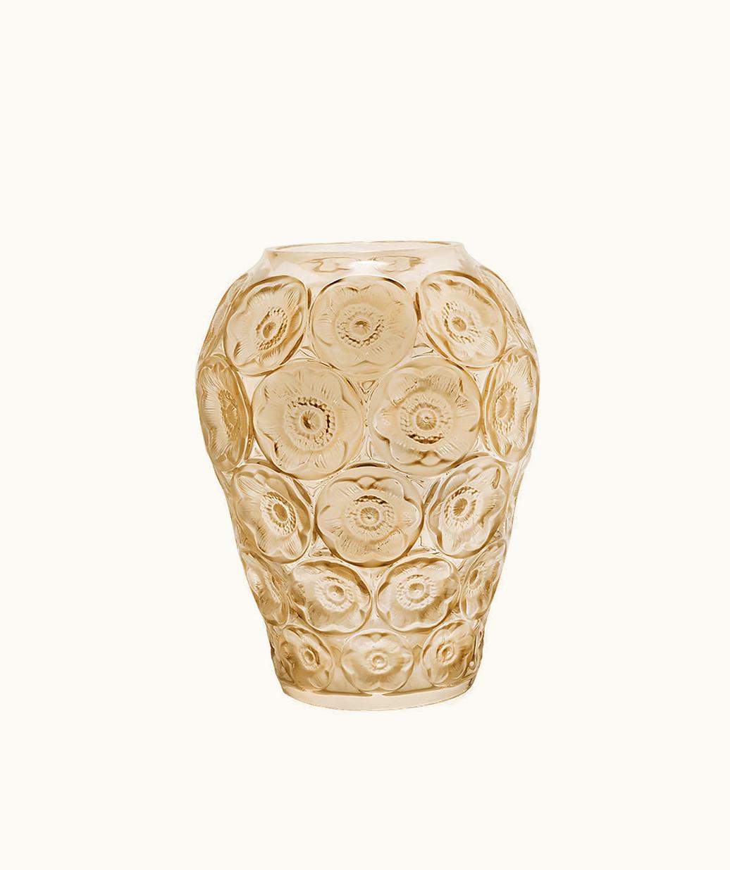 Lalique Lalique Anemones Vase - Gold Luster Crystal